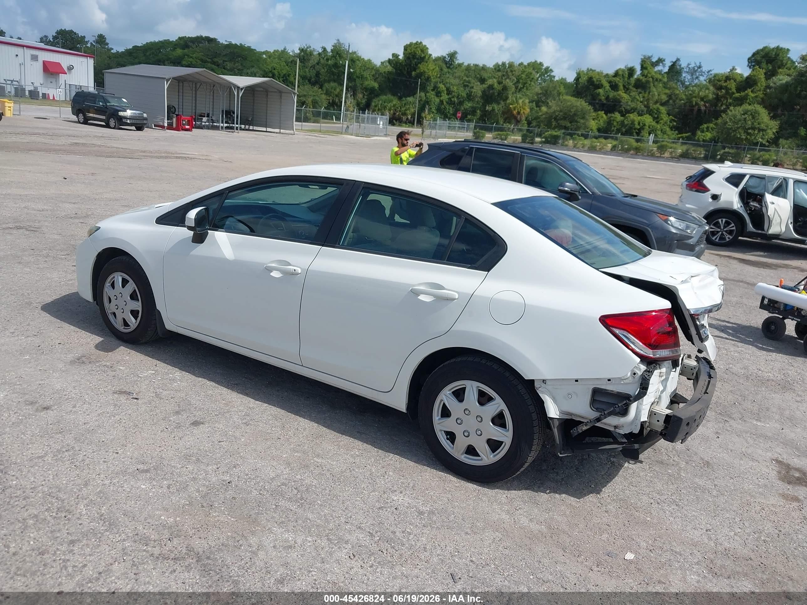 2015 Honda Civic Lx White vin: 2HGFB2F57FH546030