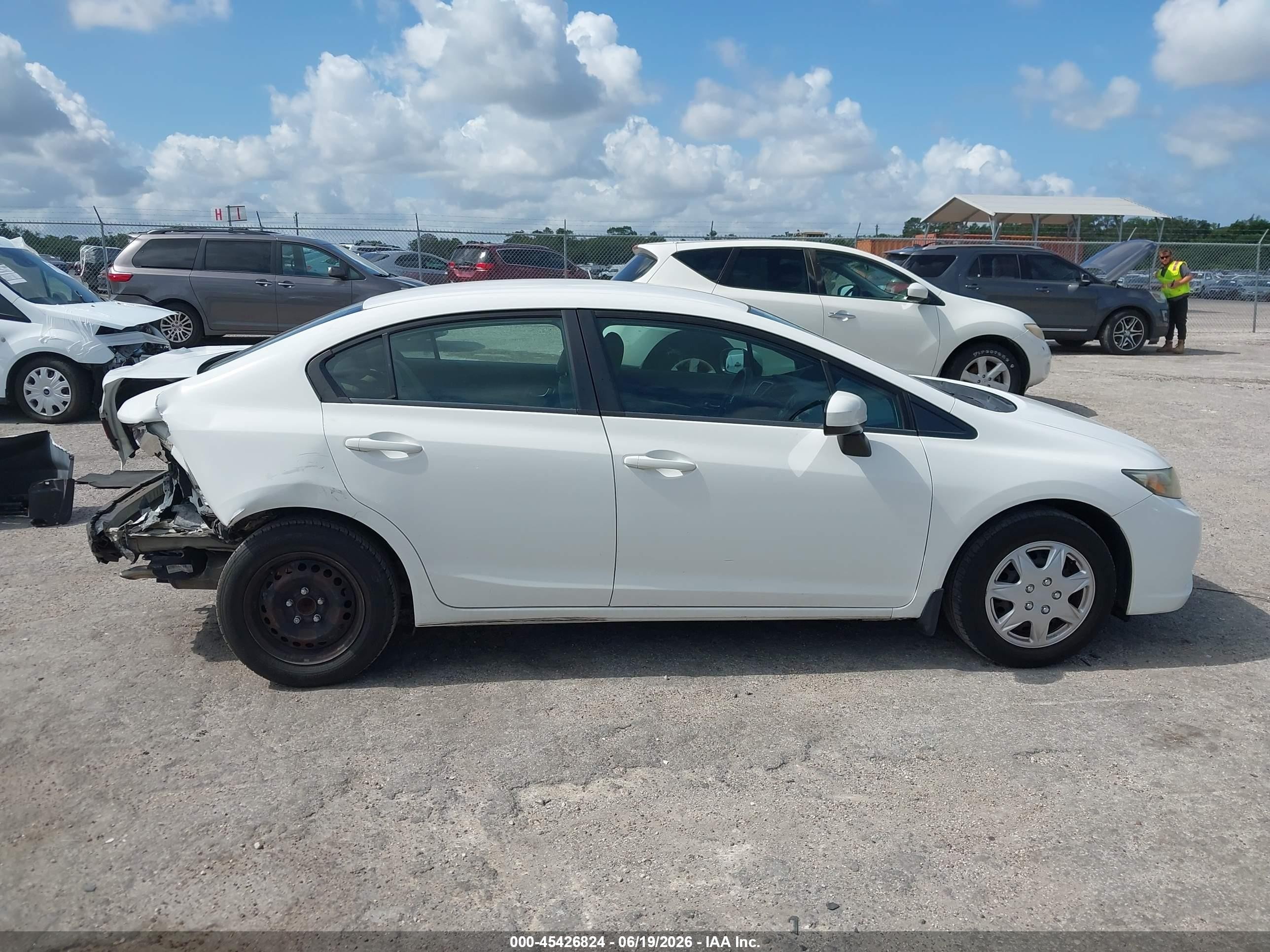 2015 Honda Civic Lx White vin: 2HGFB2F57FH546030