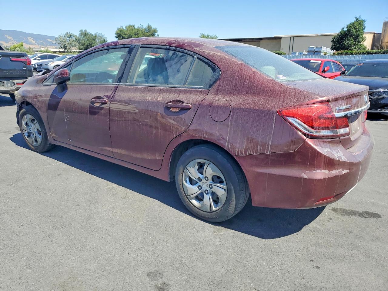 2015 Honda Civic Lx Burgundy vin: 2HGFB2F57FH555648