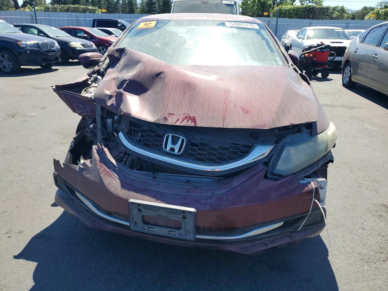 2015 Honda Civic Lx Burgundy vin: 2HGFB2F57FH555648