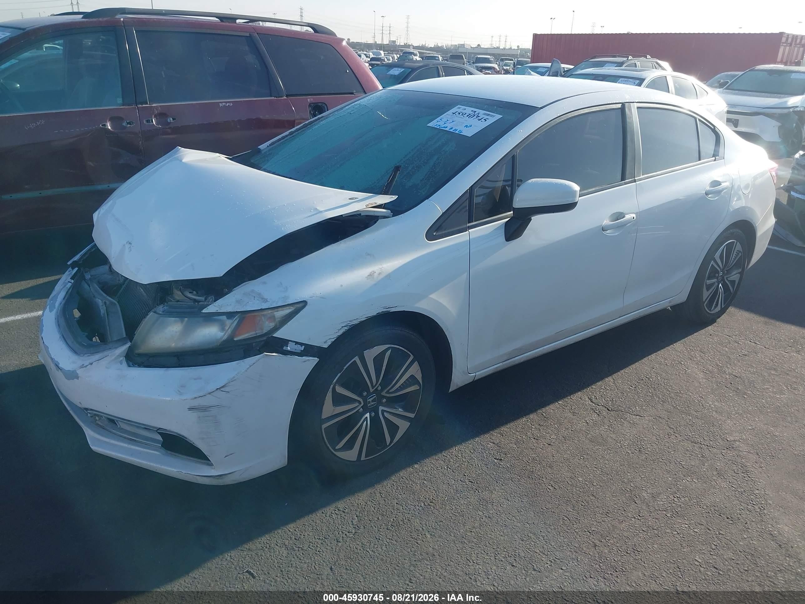 2015 Honda Civic Lx White vin: 2HGFB2F57FH560767