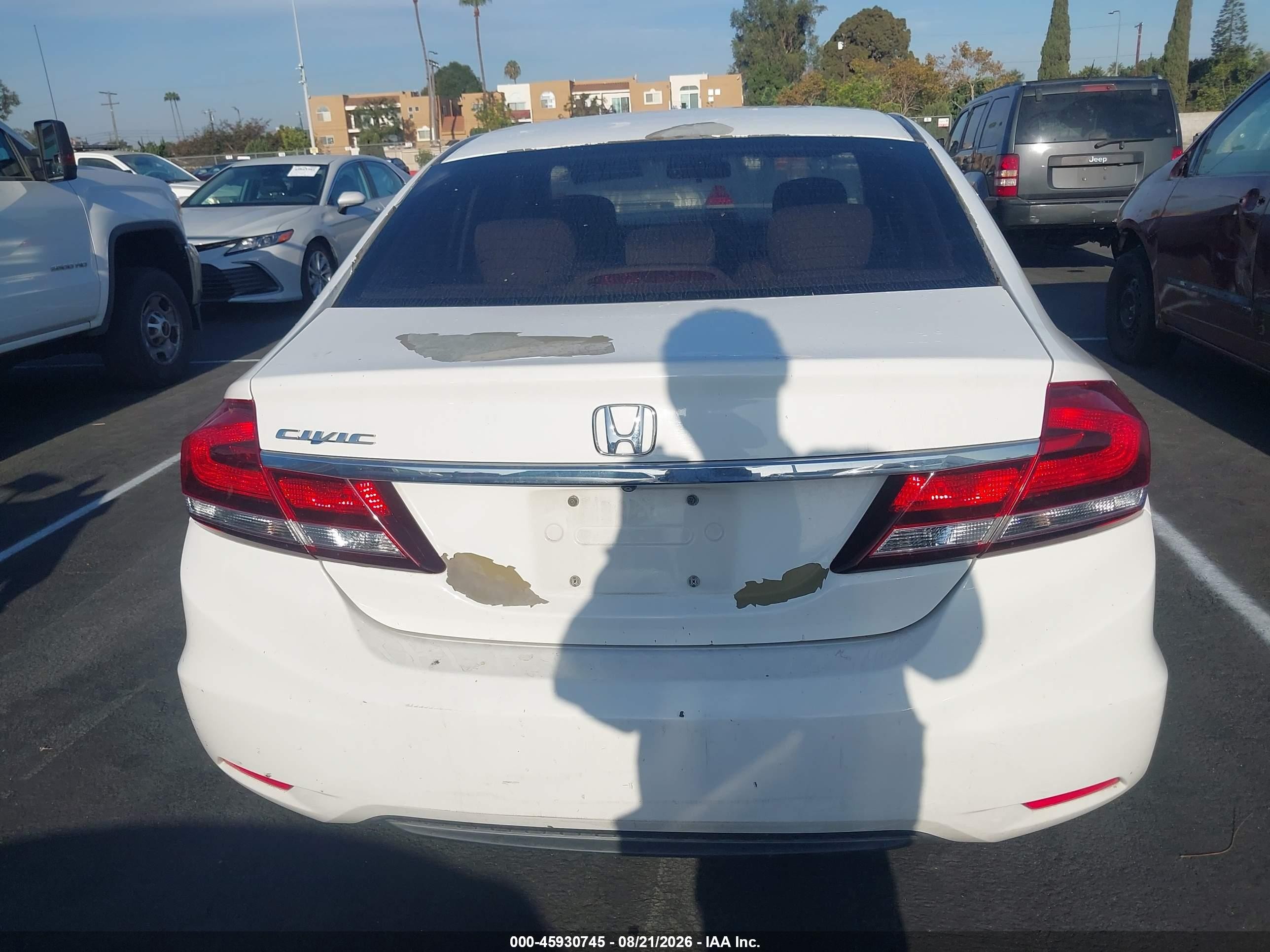 2015 Honda Civic Lx White vin: 2HGFB2F57FH560767