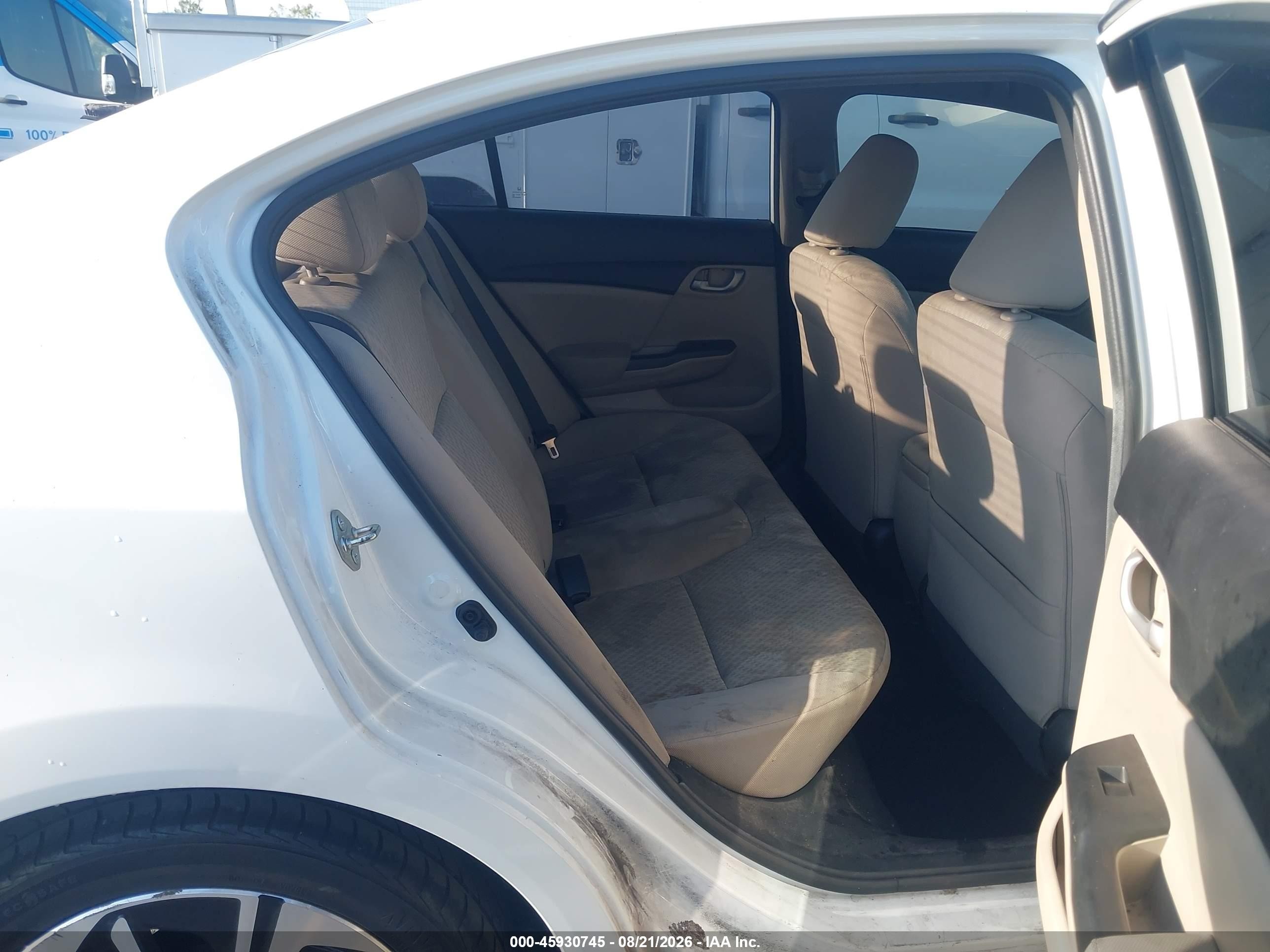 2015 Honda Civic Lx White vin: 2HGFB2F57FH560767