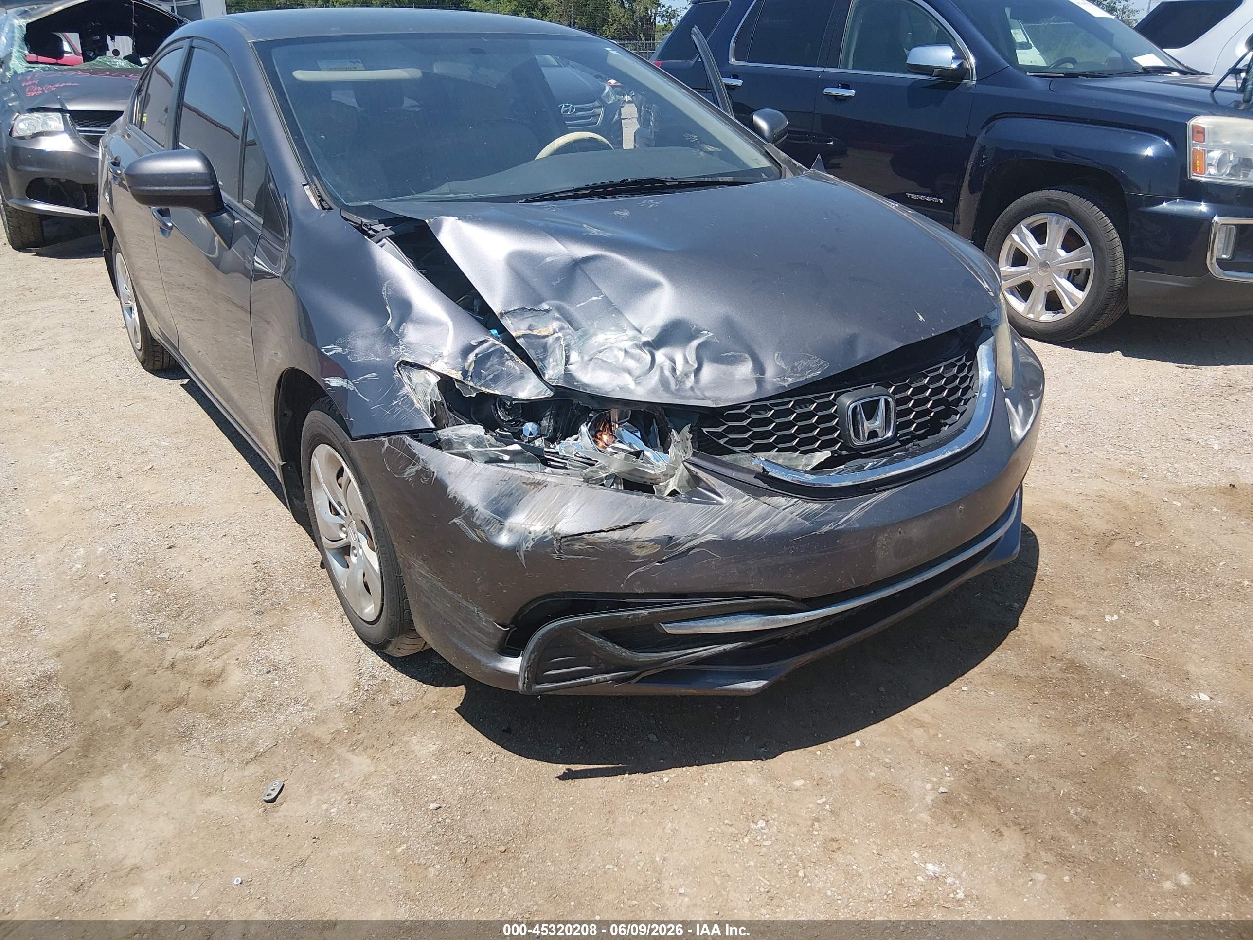 2015 Honda Civic Lx Gray vin: 2HGFB2F57FH562812