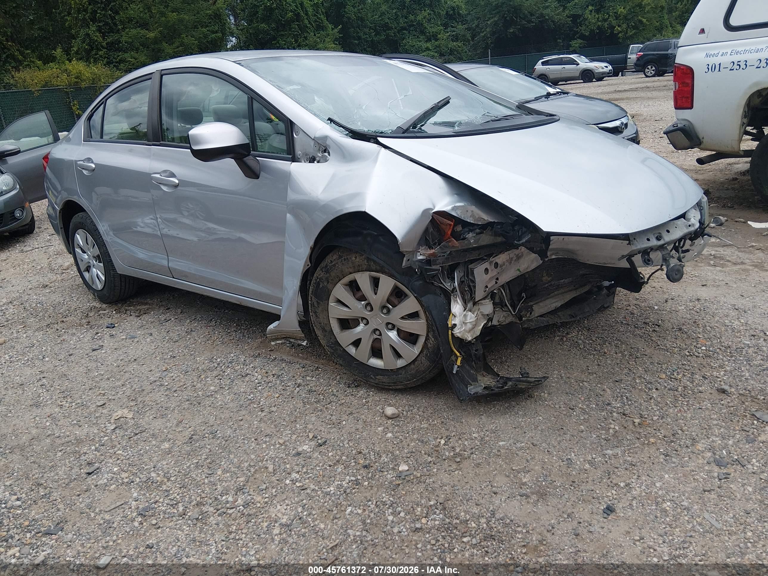 2012 Honda Civic Lx Silver vin: 2HGFB2F58CH308988