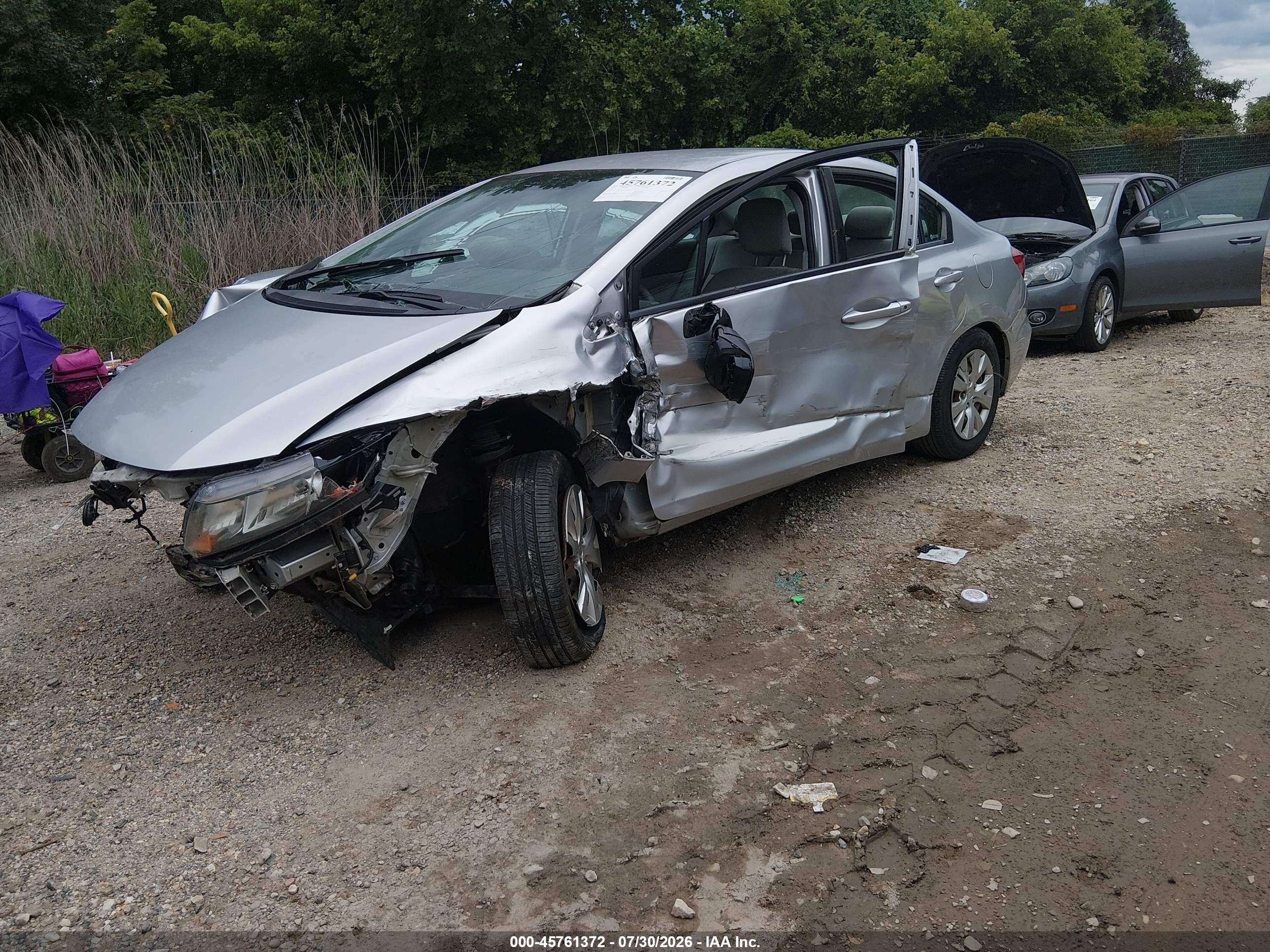 2012 Honda Civic Lx Silver vin: 2HGFB2F58CH308988