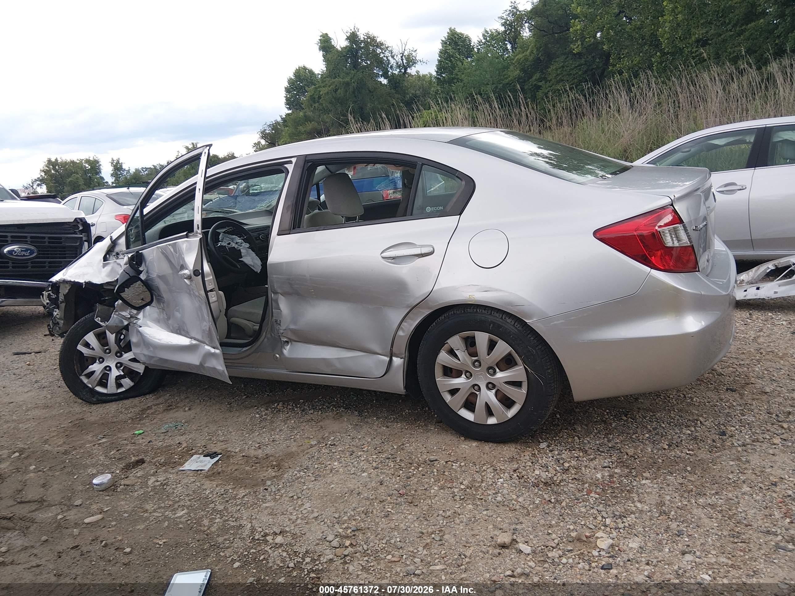 2012 Honda Civic Lx Silver vin: 2HGFB2F58CH308988