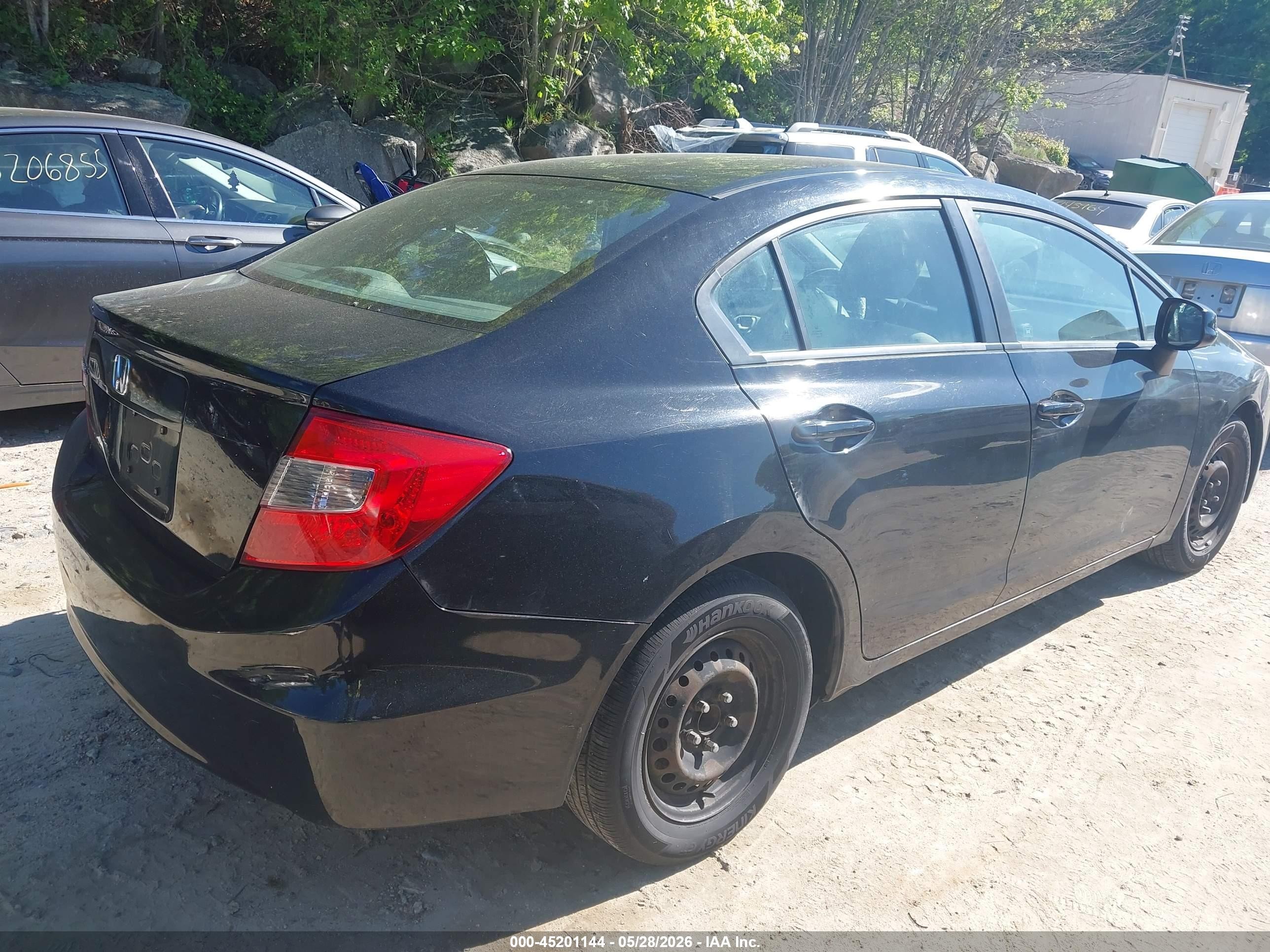 2012 Honda Civic Lx Черный vin: 2HGFB2F58CH312989