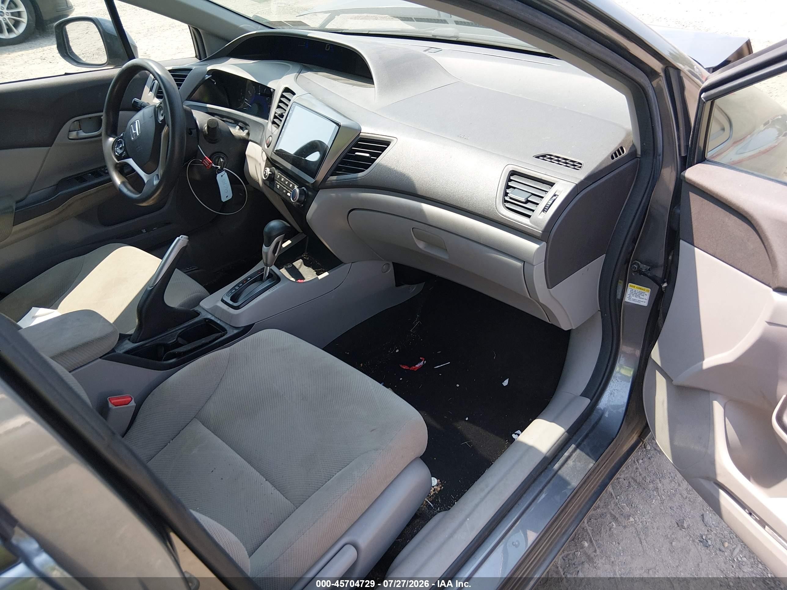2012 Honda Civic Lx Gray vin: 2HGFB2F58CH316508