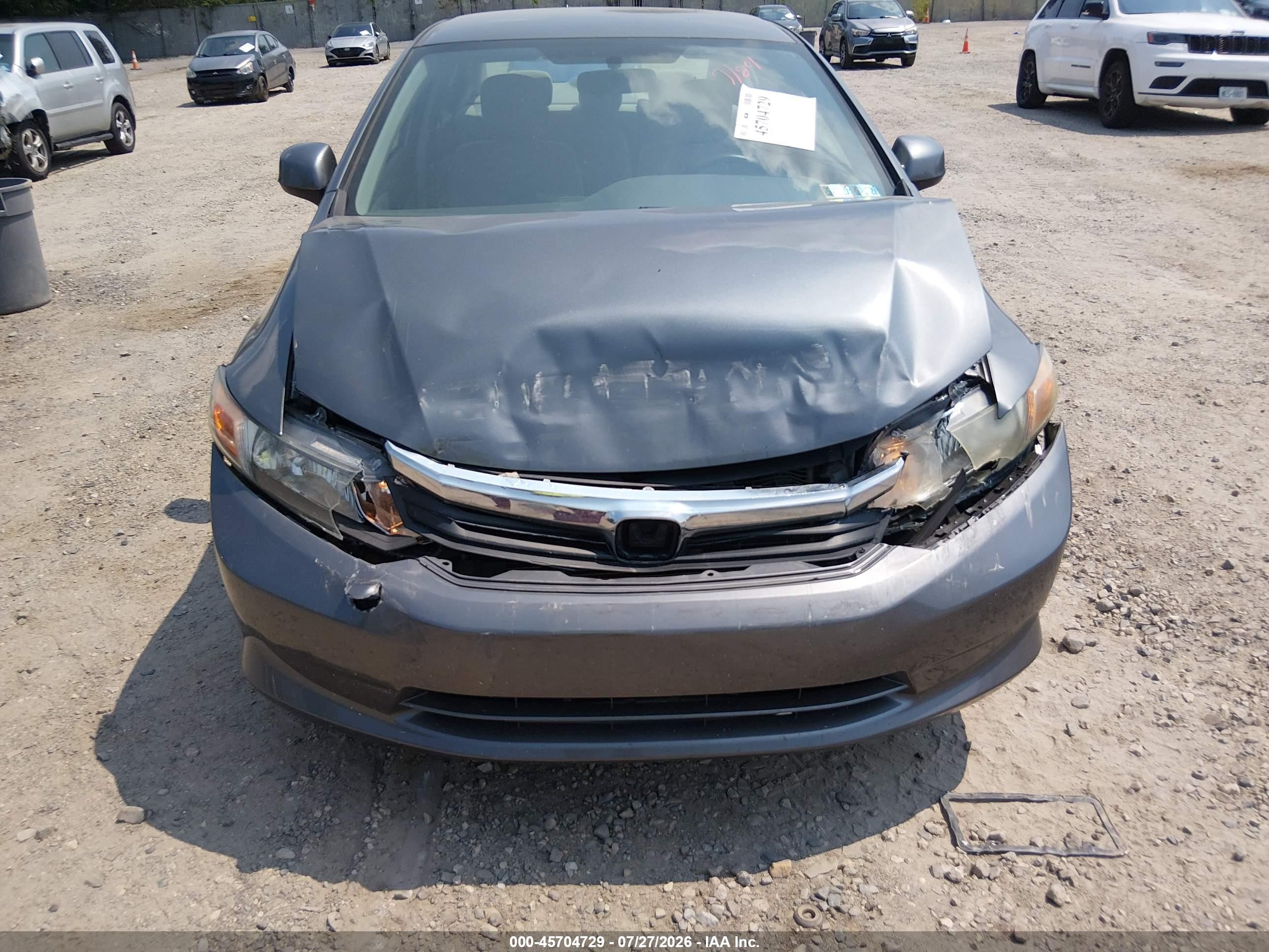 2012 Honda Civic Lx Gray vin: 2HGFB2F58CH316508