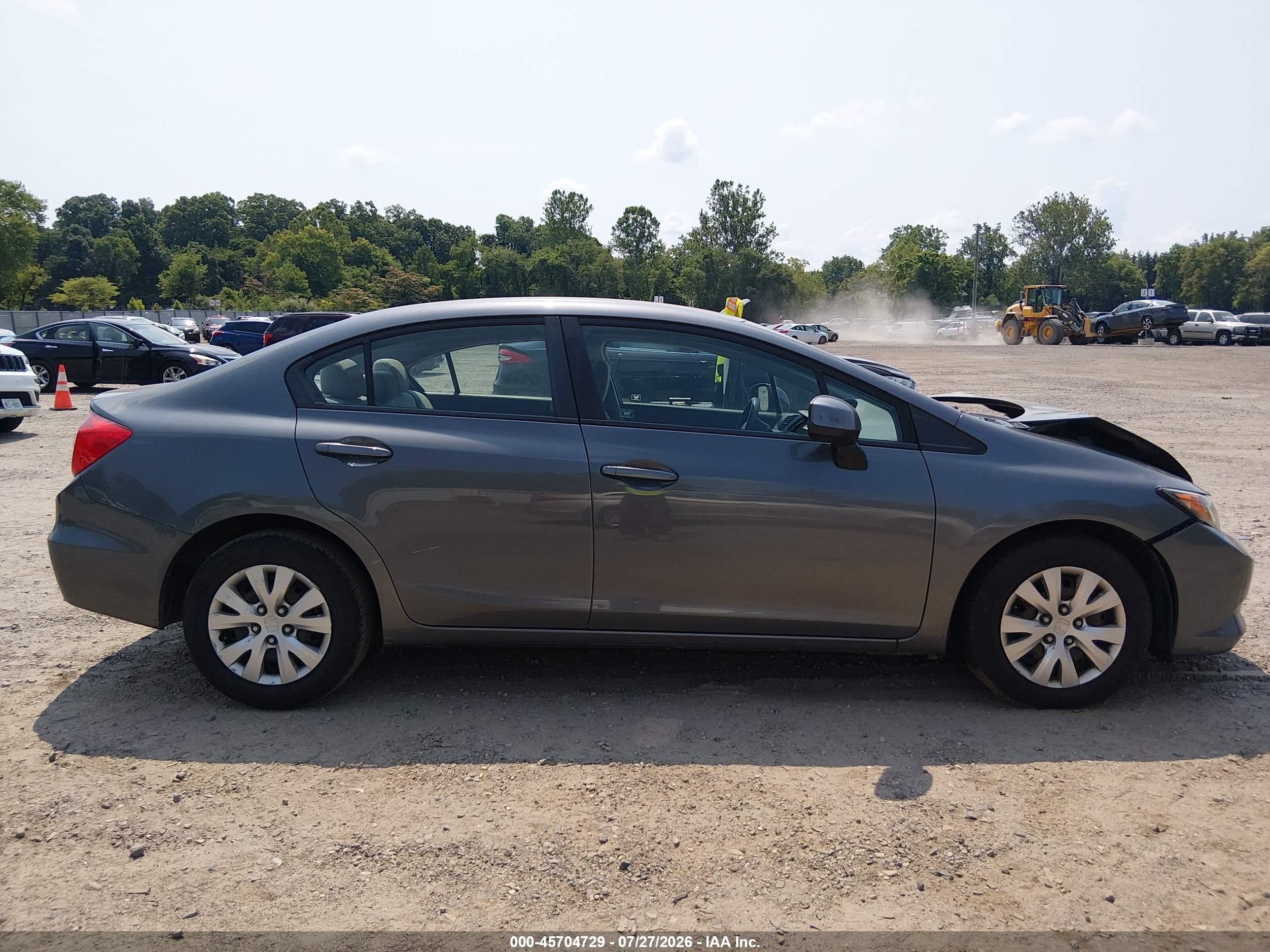 2012 Honda Civic Lx Gray vin: 2HGFB2F58CH316508