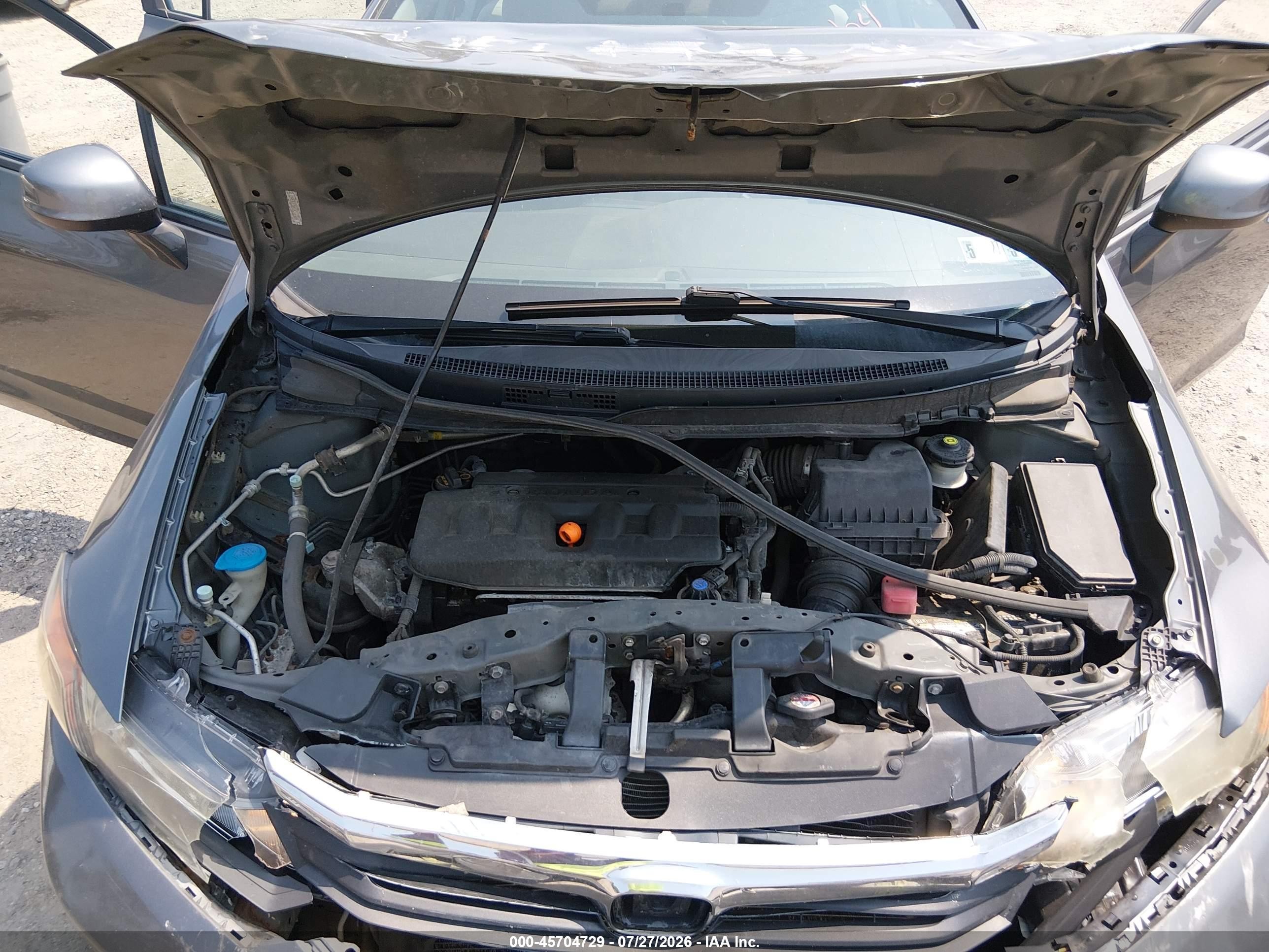 2012 Honda Civic Lx Gray vin: 2HGFB2F58CH316508