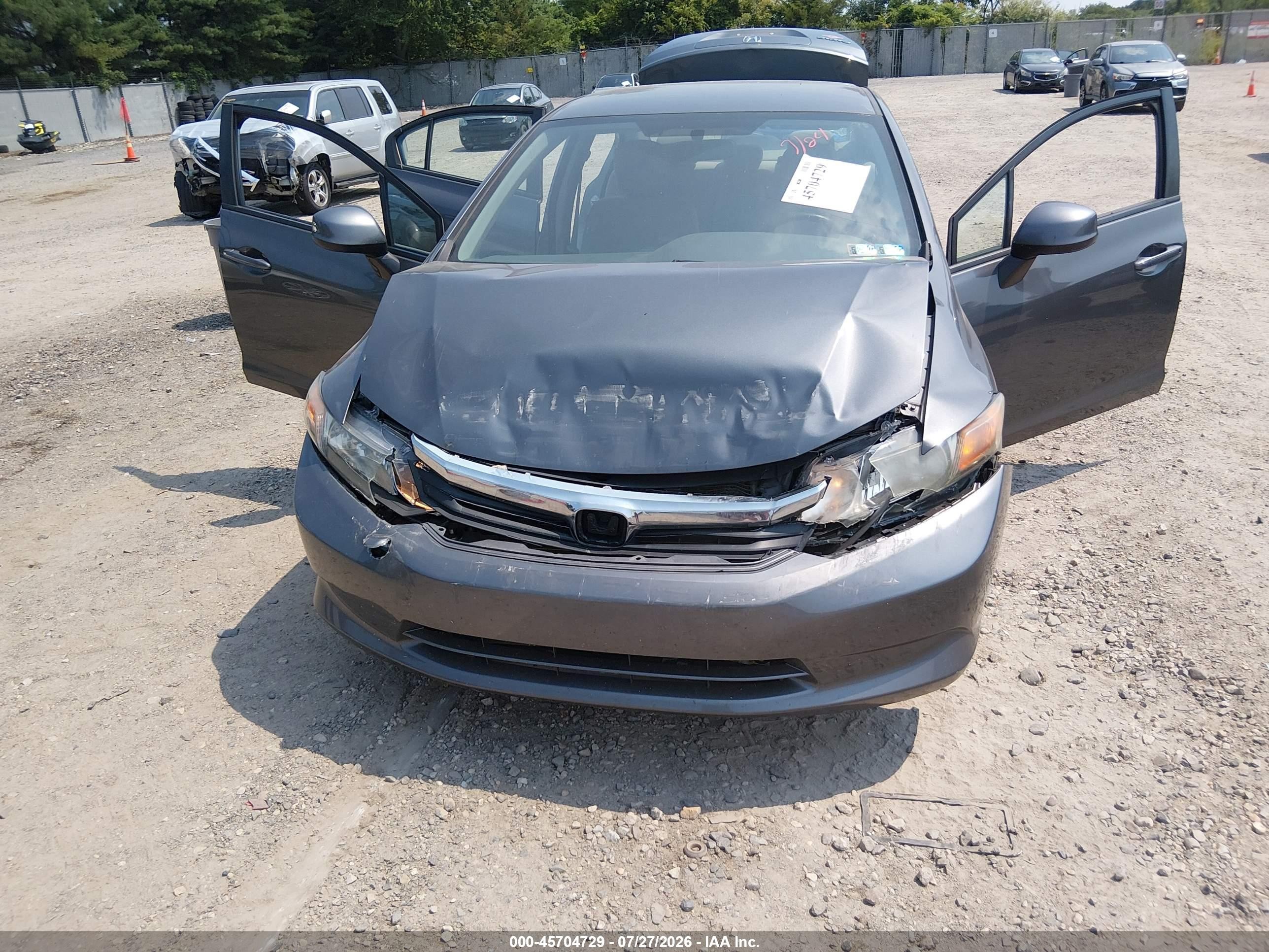 2012 Honda Civic Lx Gray vin: 2HGFB2F58CH316508