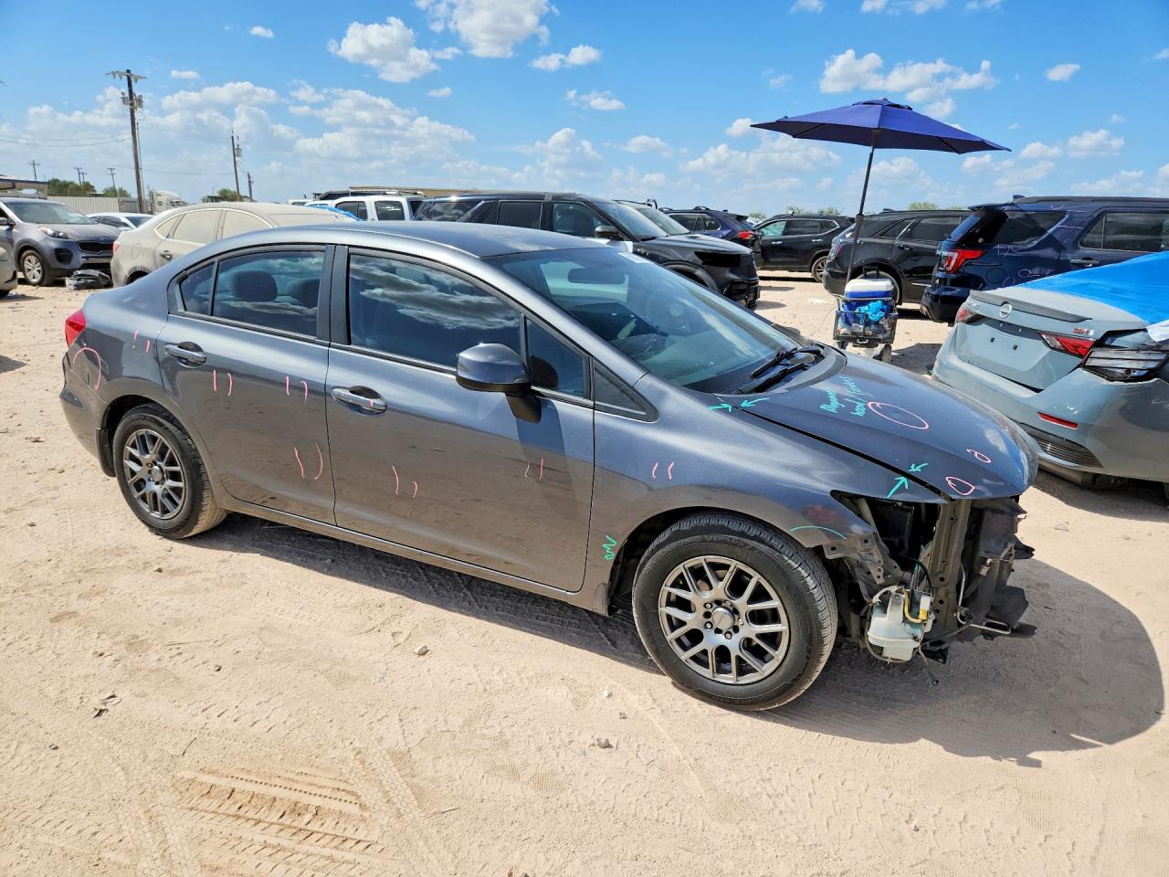 2012 Honda Civic Lx Gray vin: 2HGFB2F58CH325189