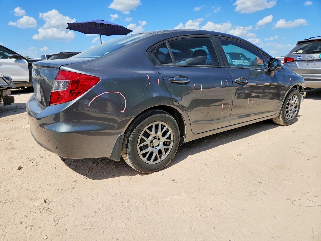 2012 Honda Civic Lx Gray vin: 2HGFB2F58CH325189