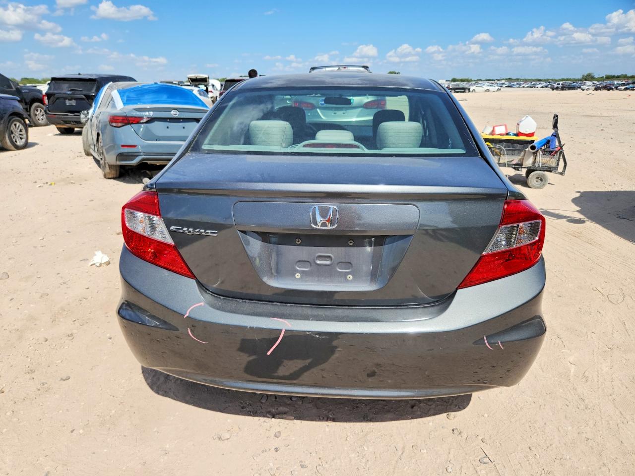 2012 Honda Civic Lx Gray vin: 2HGFB2F58CH325189
