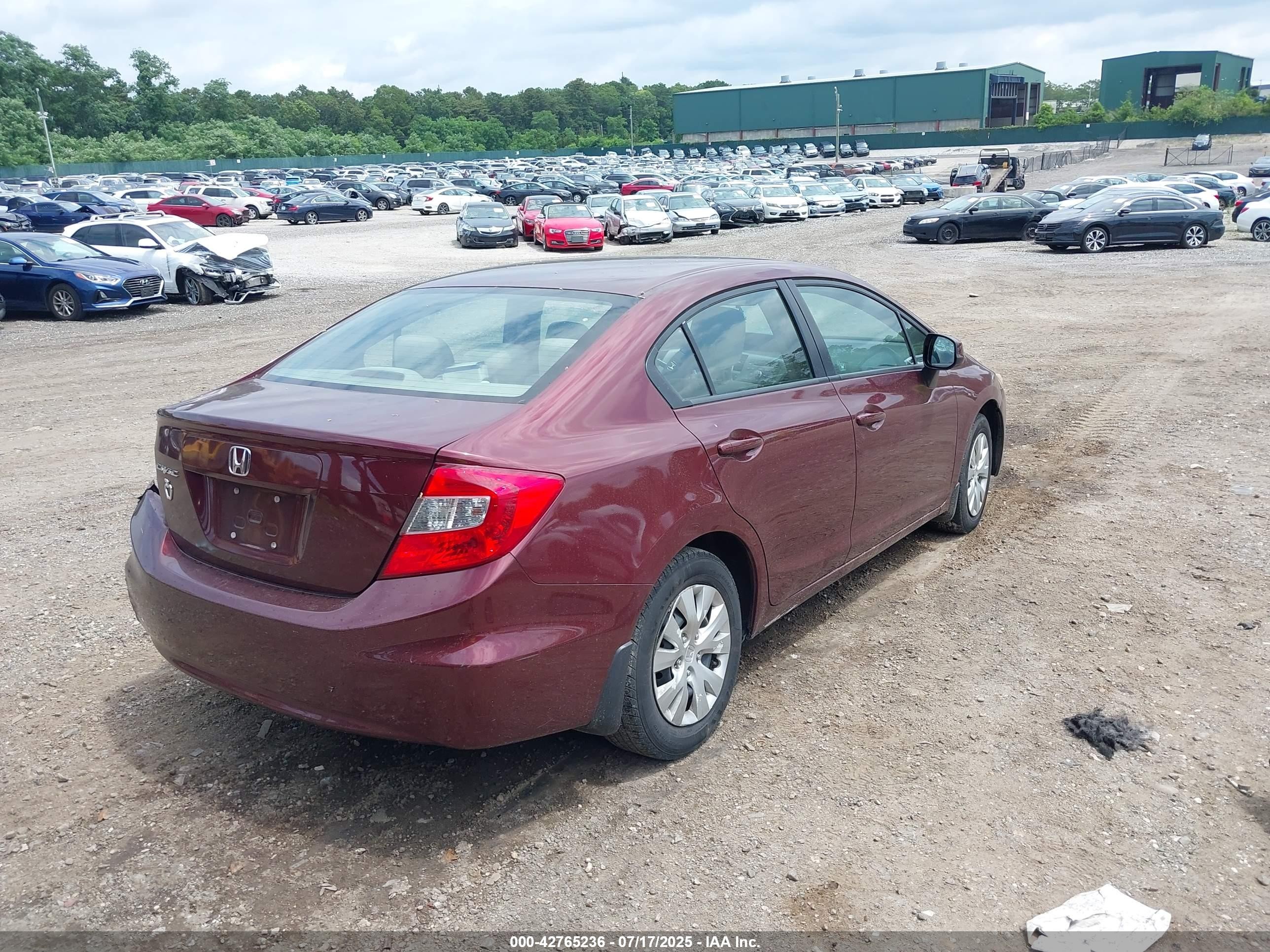 2012 Honda Civic Lx Burgundy vin: 2HGFB2F58CH501299