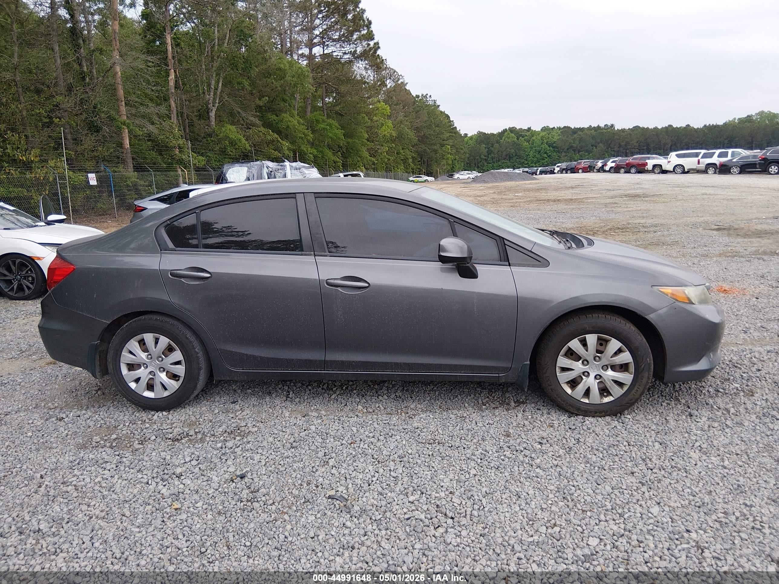 2012 Honda Civic Lx Gray vin: 2HGFB2F58CH504591