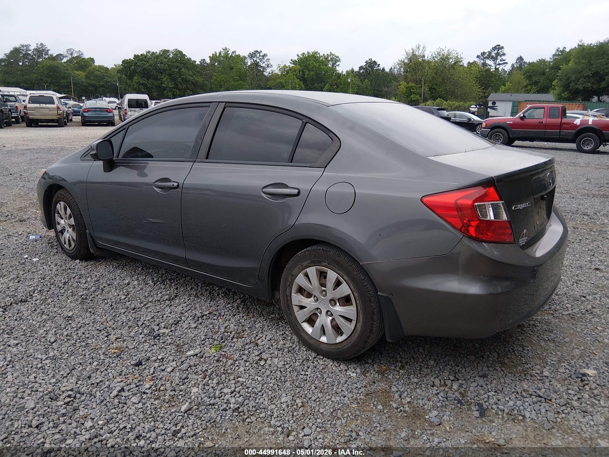 2012 Honda Civic Lx Gray vin: 2HGFB2F58CH504591
