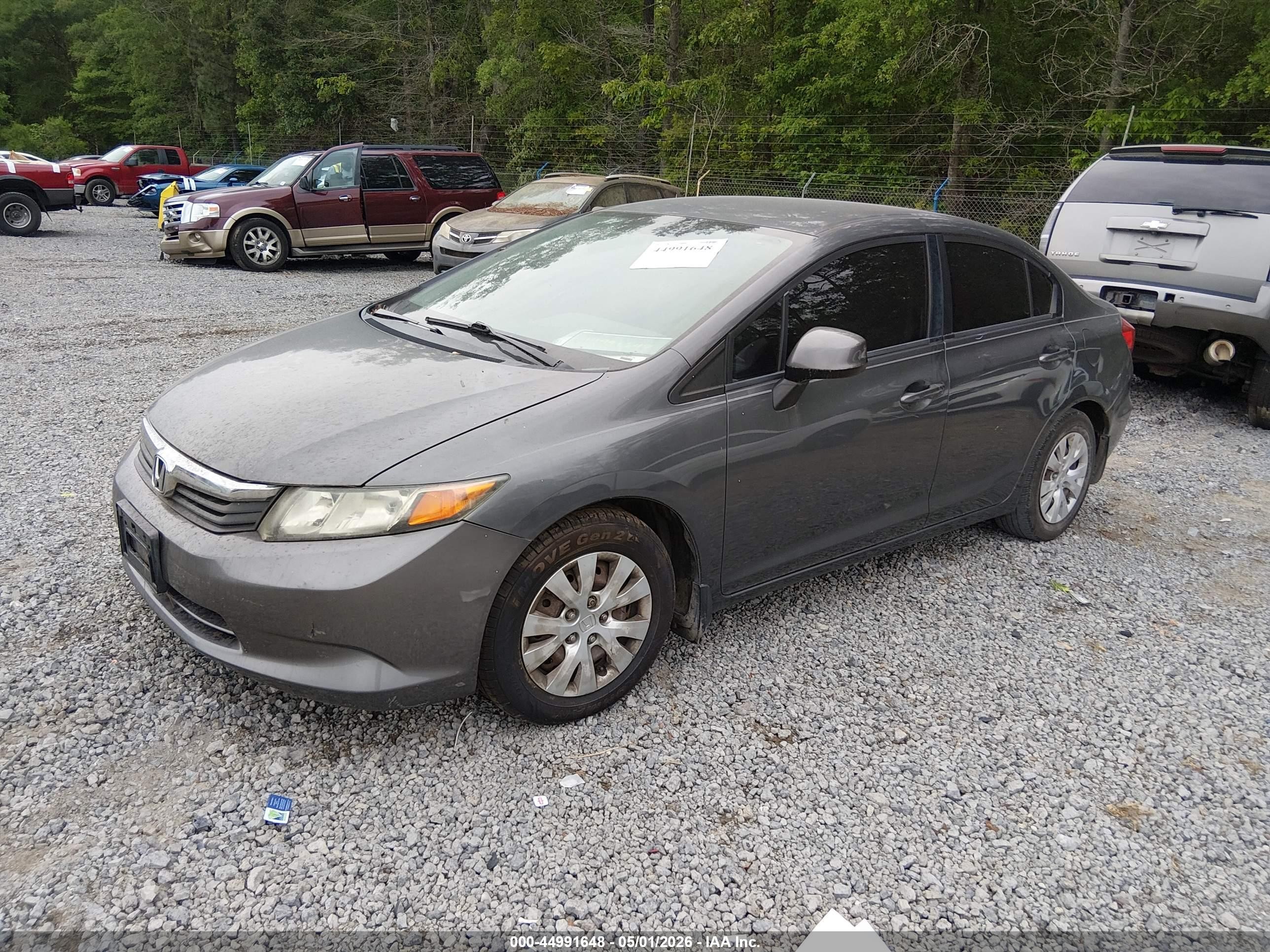 2012 Honda Civic Lx Gray vin: 2HGFB2F58CH504591