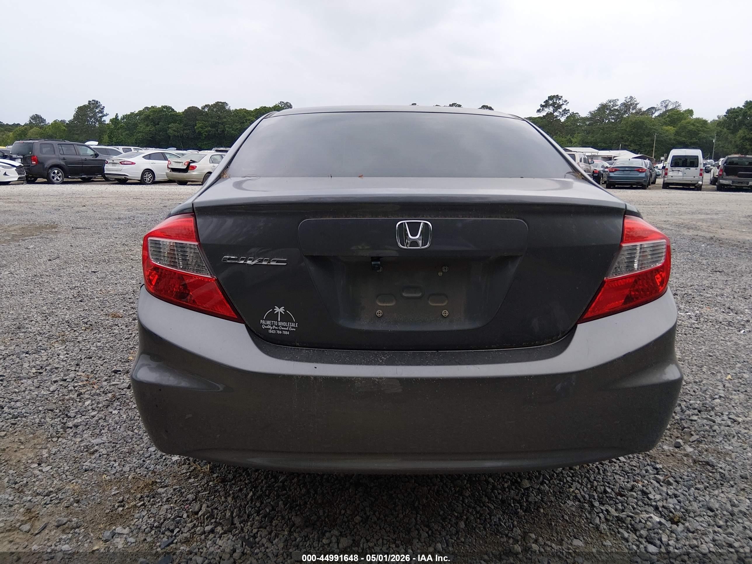 2012 Honda Civic Lx Gray vin: 2HGFB2F58CH504591