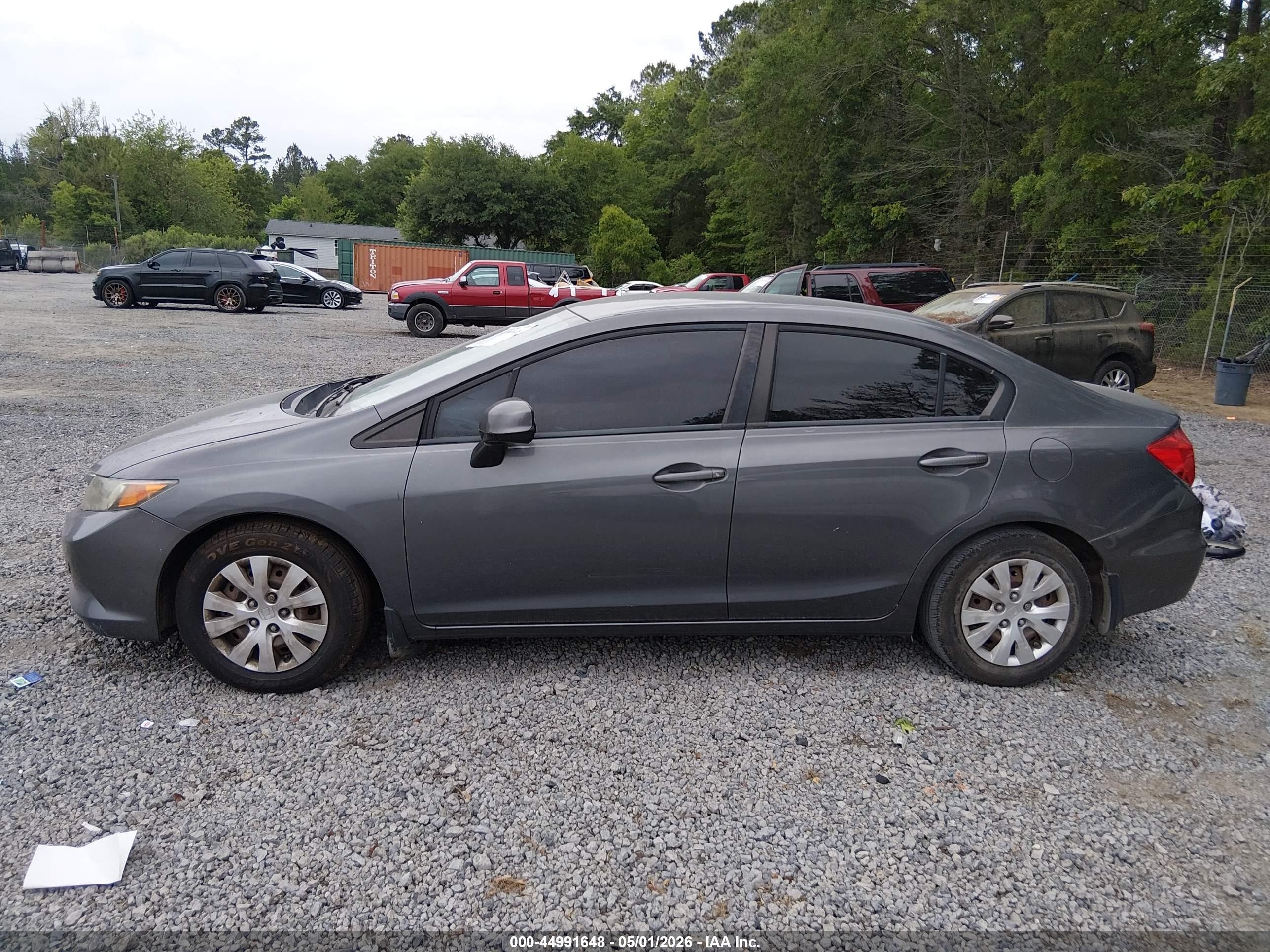 2012 Honda Civic Lx Gray vin: 2HGFB2F58CH504591