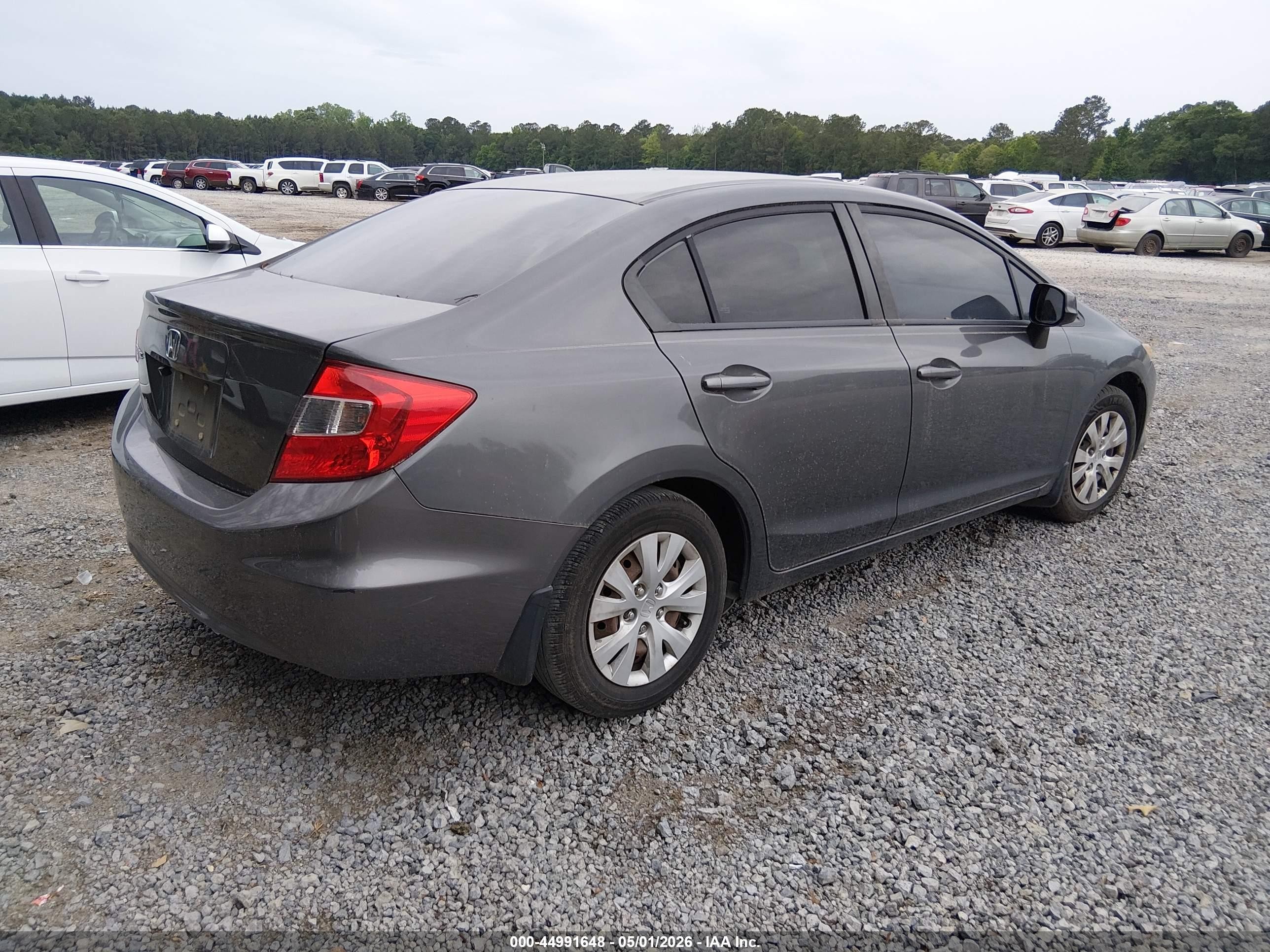 2012 Honda Civic Lx Gray vin: 2HGFB2F58CH504591