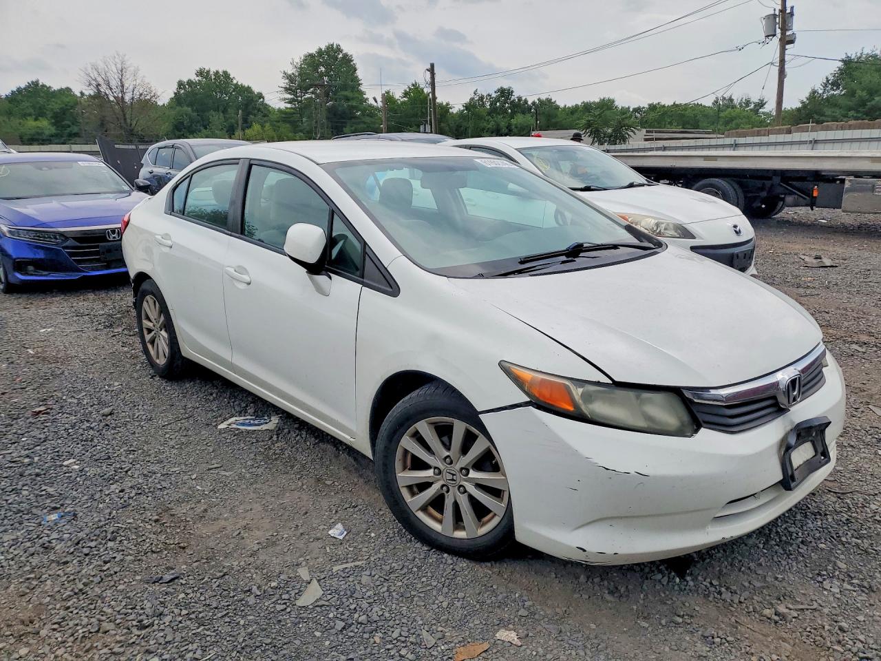 2012 Honda Civic Lx White vin: 2HGFB2F58CH521004