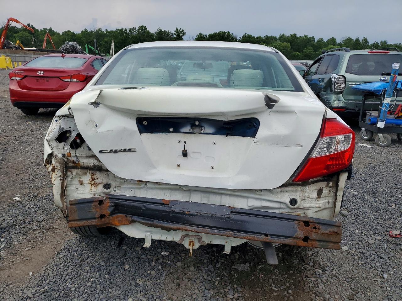 2012 Honda Civic Lx White vin: 2HGFB2F58CH521004