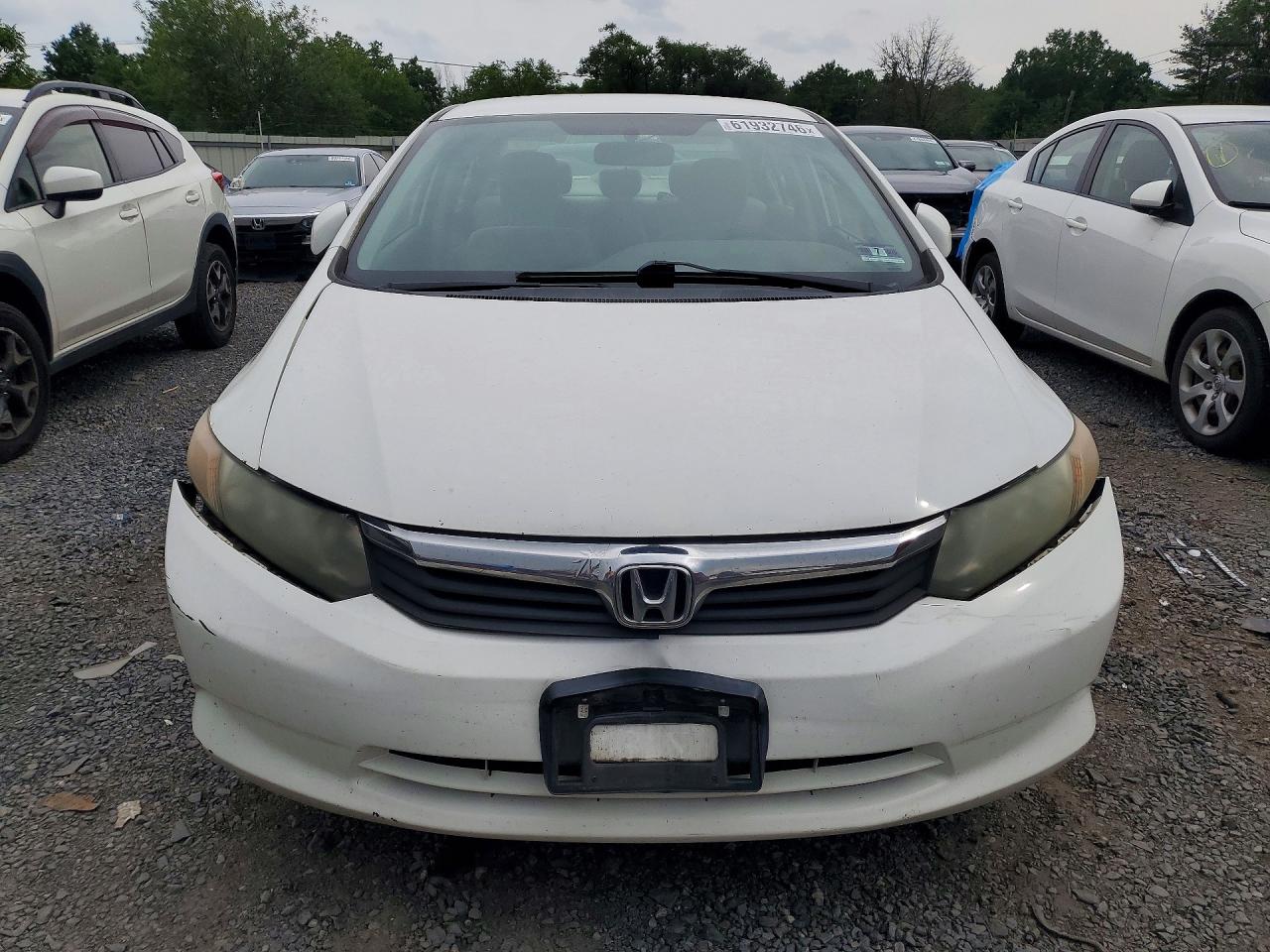 2012 Honda Civic Lx White vin: 2HGFB2F58CH521004