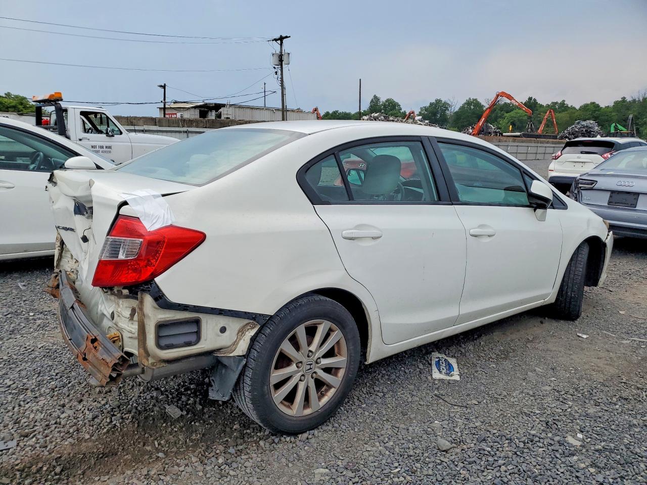 2012 Honda Civic Lx White vin: 2HGFB2F58CH521004