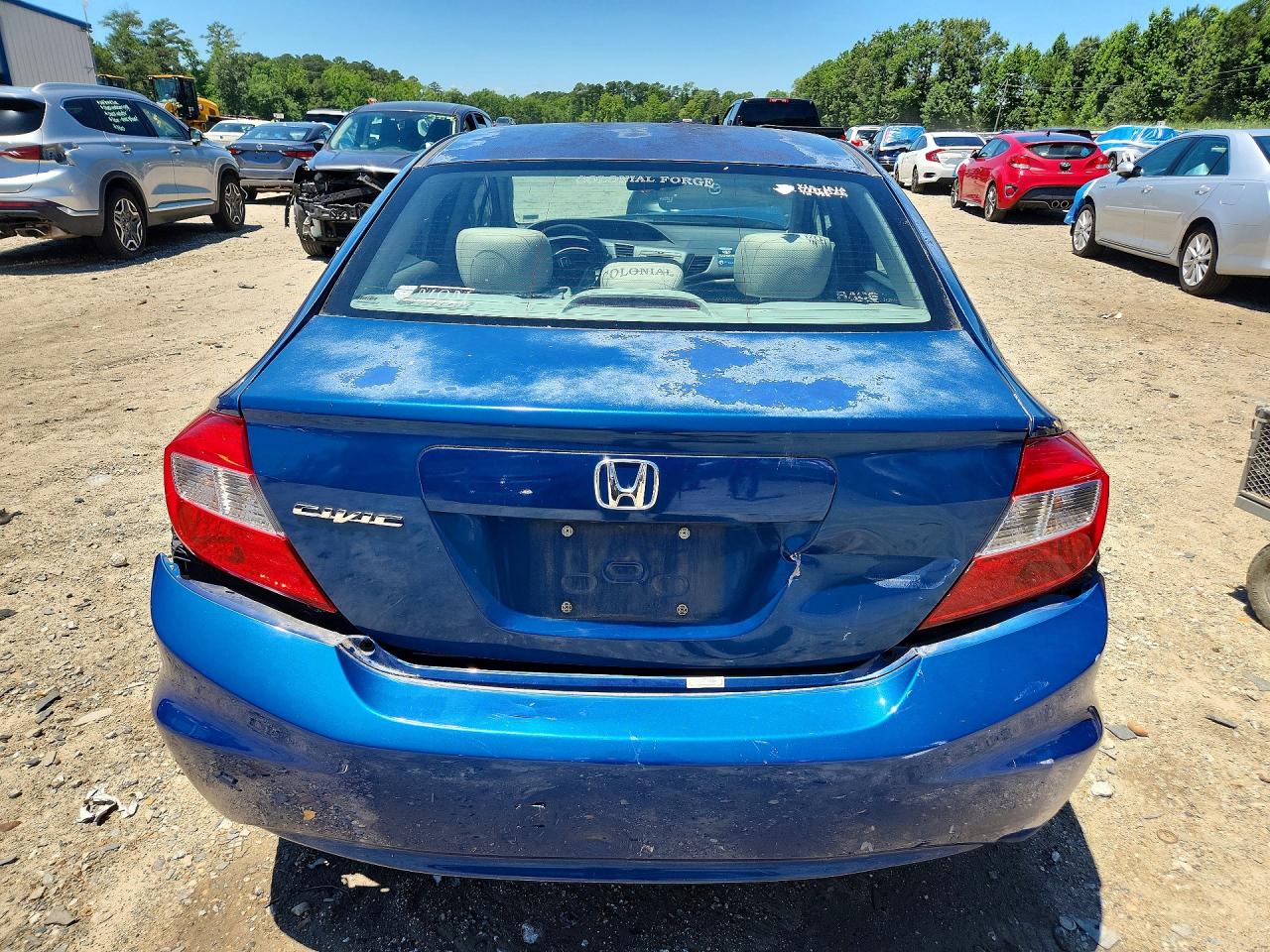 2012 Honda Civic Lx Blue vin: 2HGFB2F58CH533797