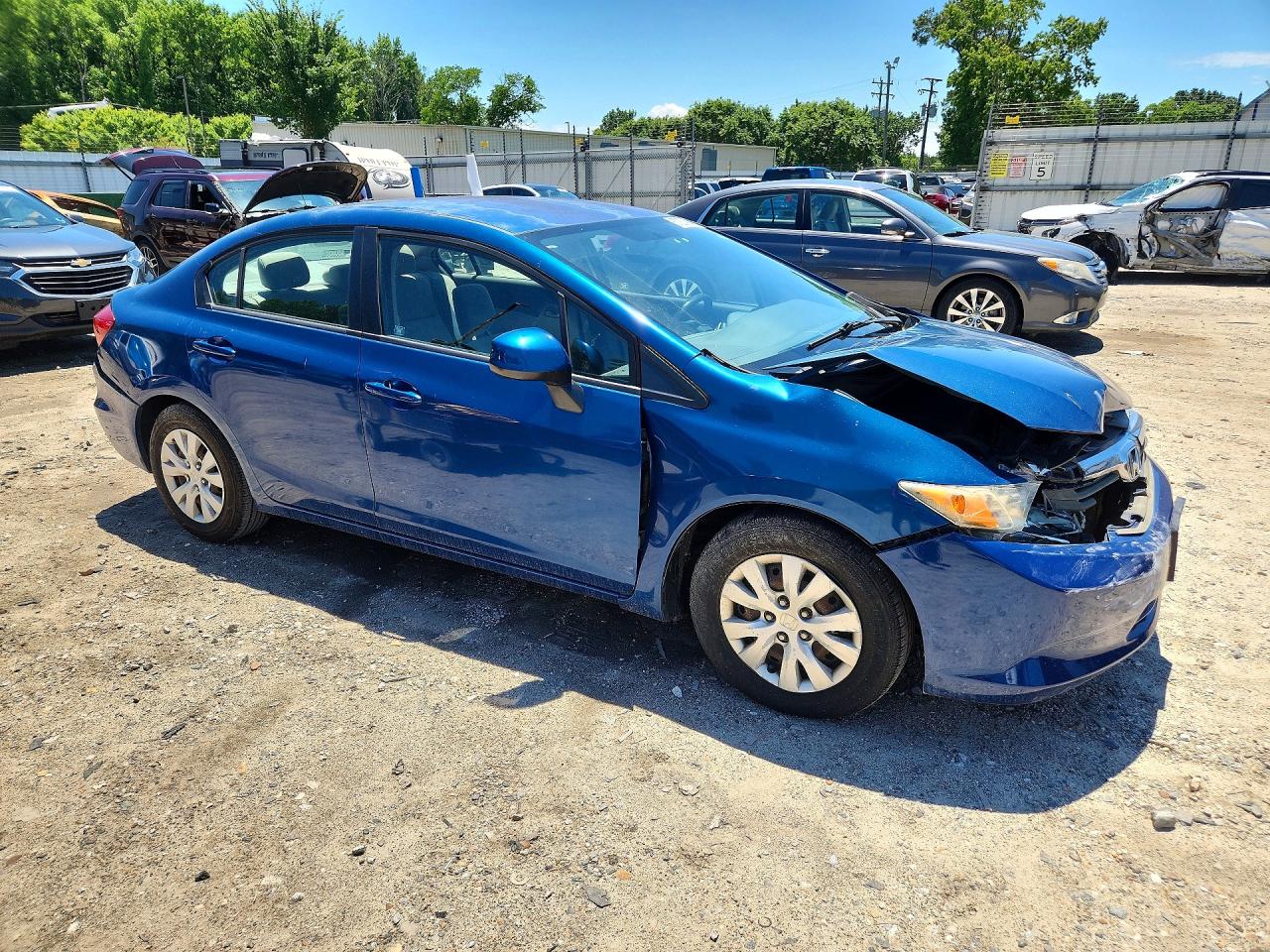 2012 Honda Civic Lx Blue vin: 2HGFB2F58CH533797
