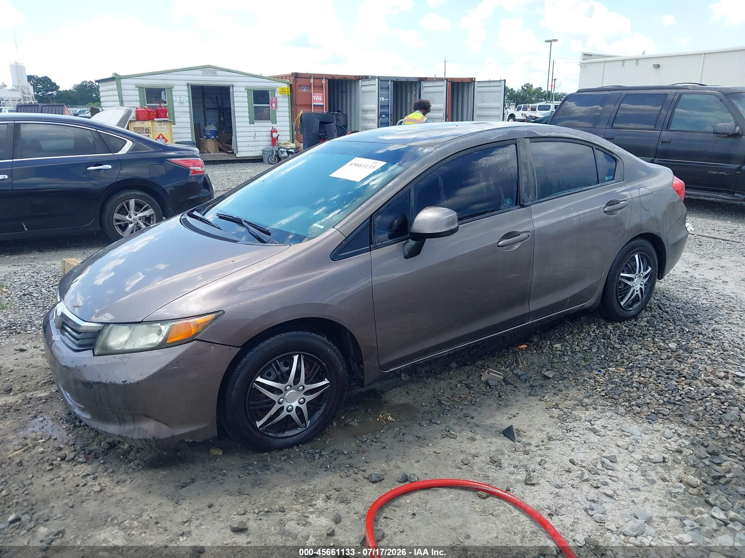 2012 Honda Civic Lx Gray vin: 2HGFB2F58CH547960