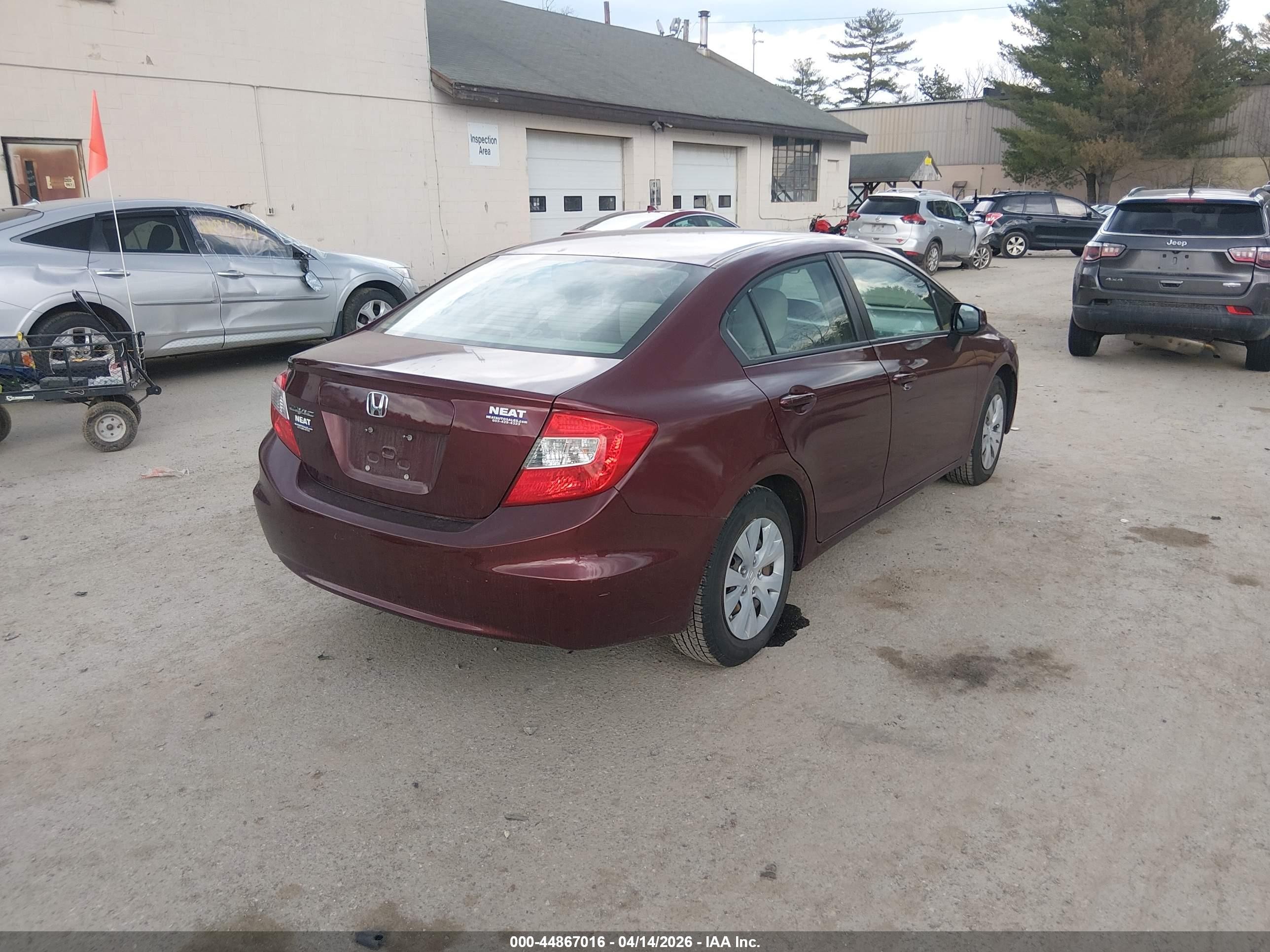 2012 Honda Civic Lx Red vin: 2HGFB2F58CH554780