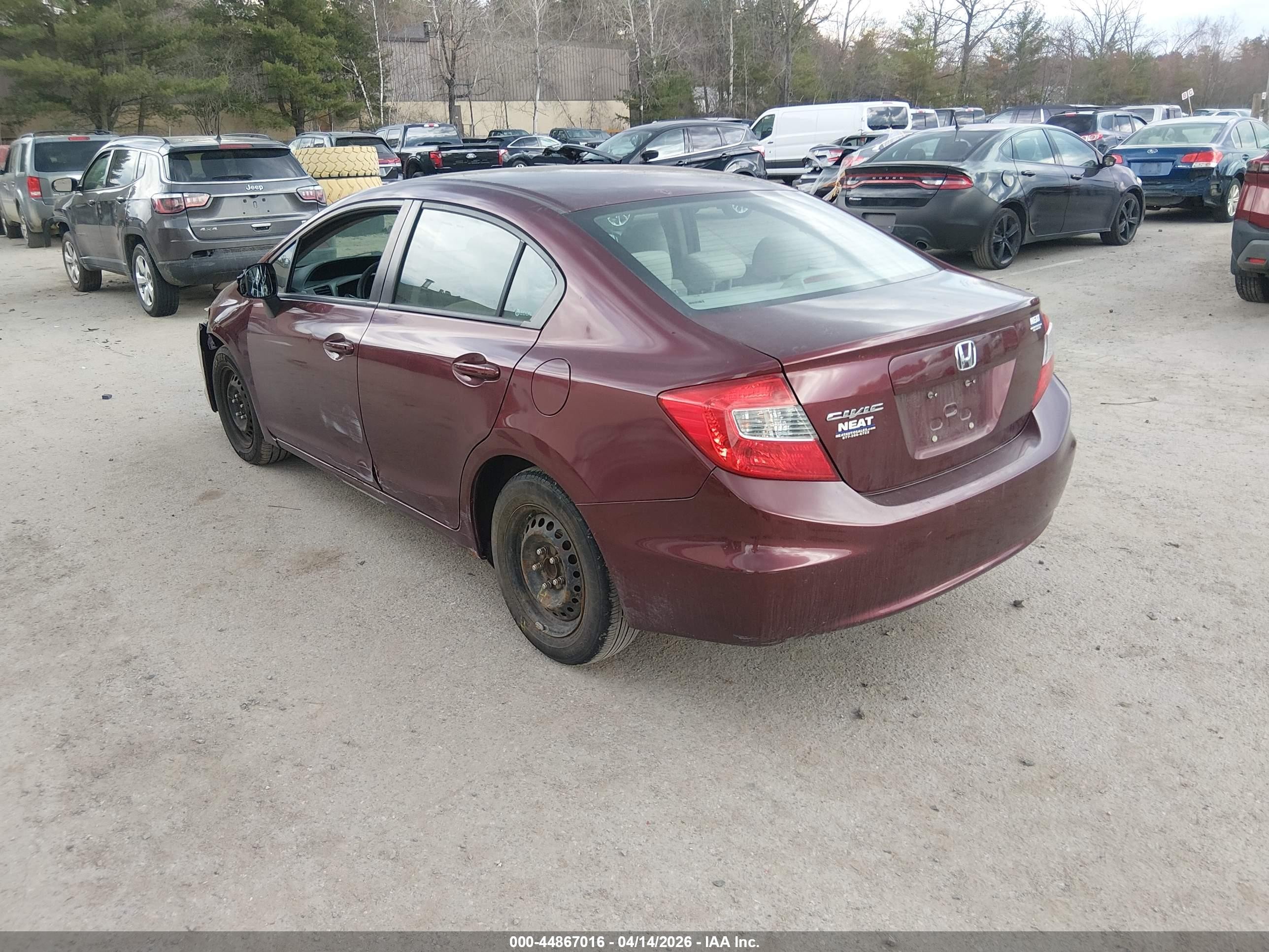 2012 Honda Civic Lx Red vin: 2HGFB2F58CH554780