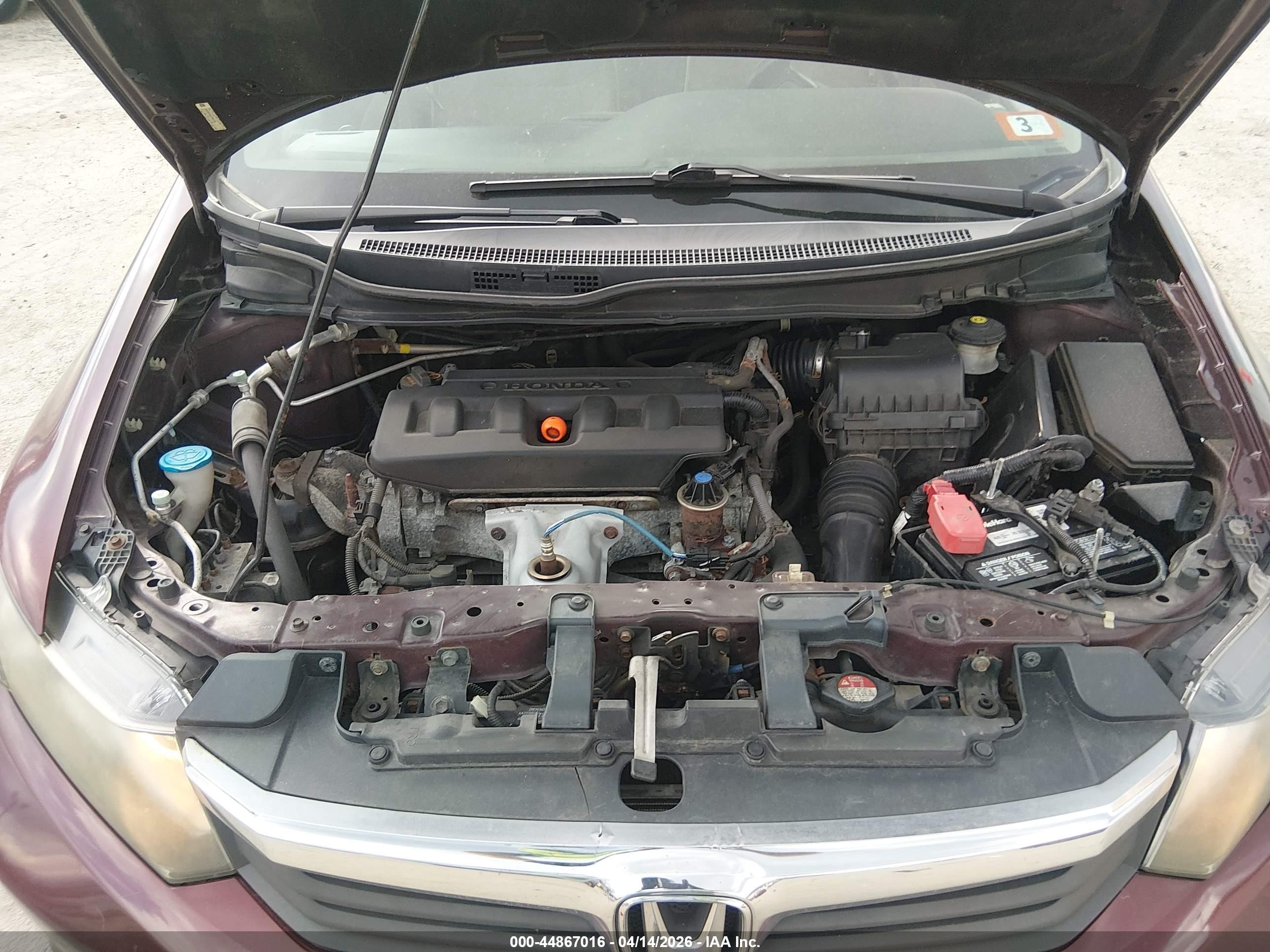 2012 Honda Civic Lx Red vin: 2HGFB2F58CH554780