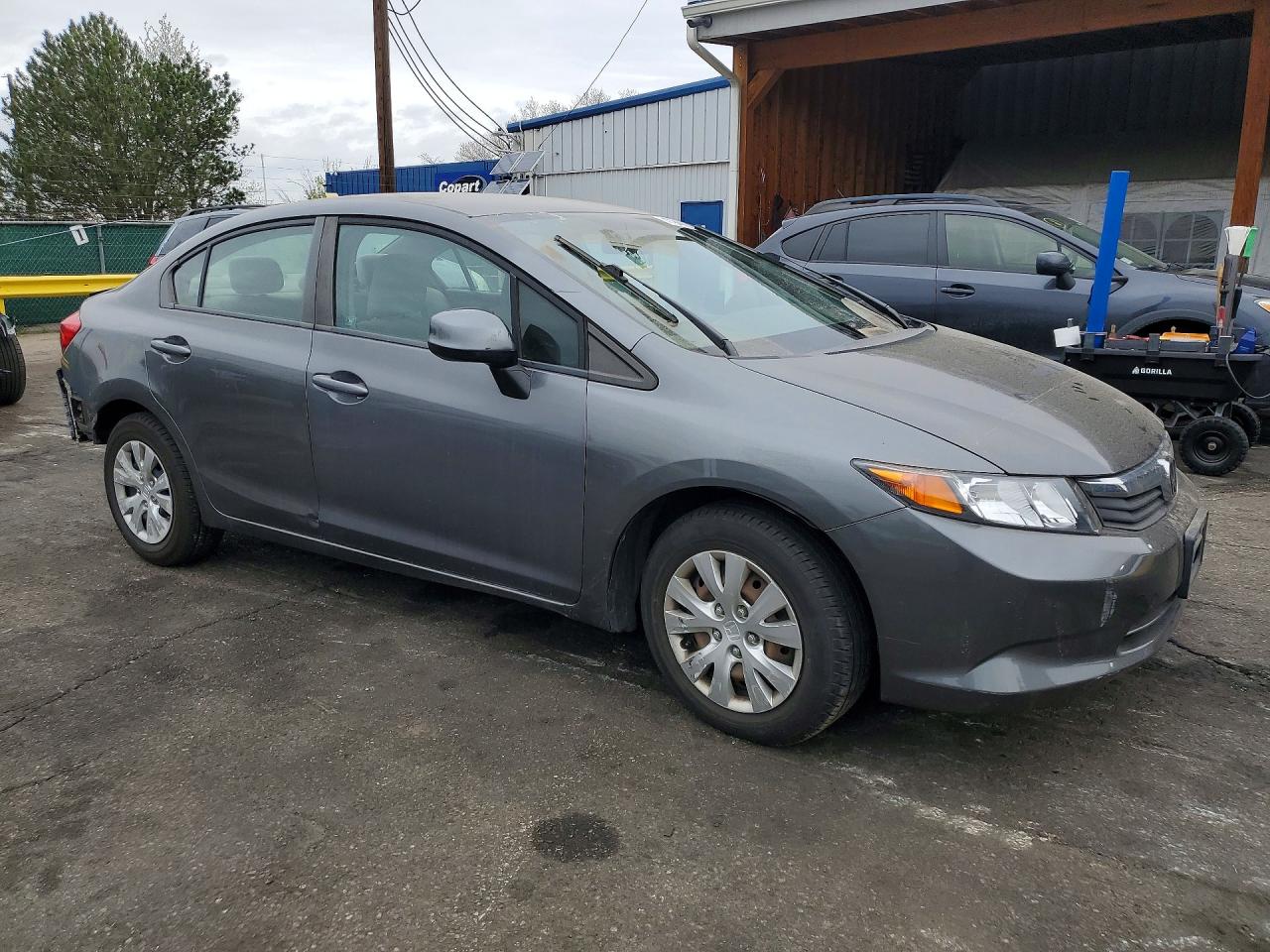 2012 Honda Civic Lx Gray vin: 2HGFB2F58CH560742