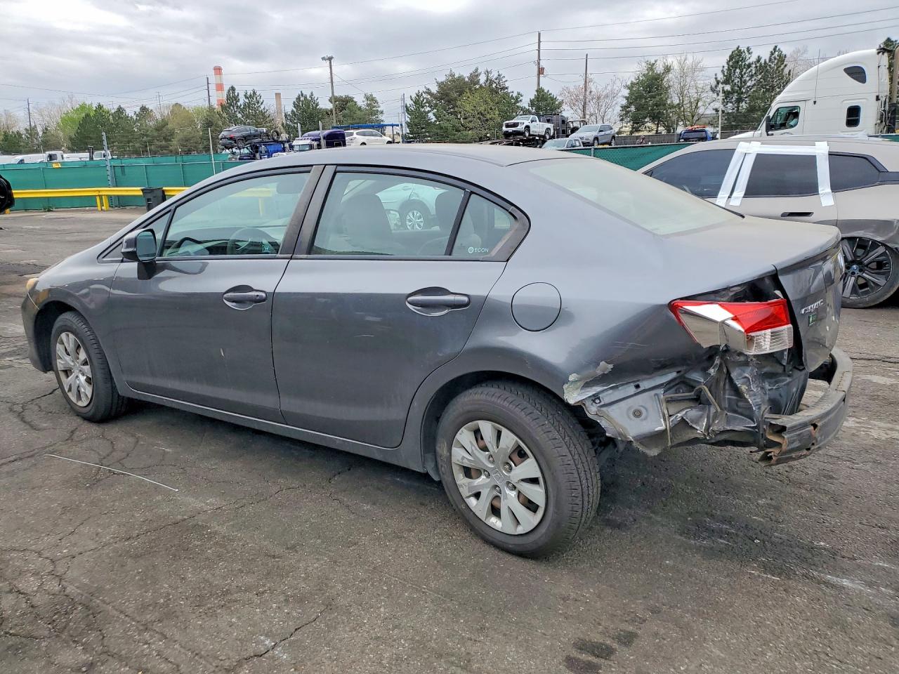 2012 Honda Civic Lx Gray vin: 2HGFB2F58CH560742