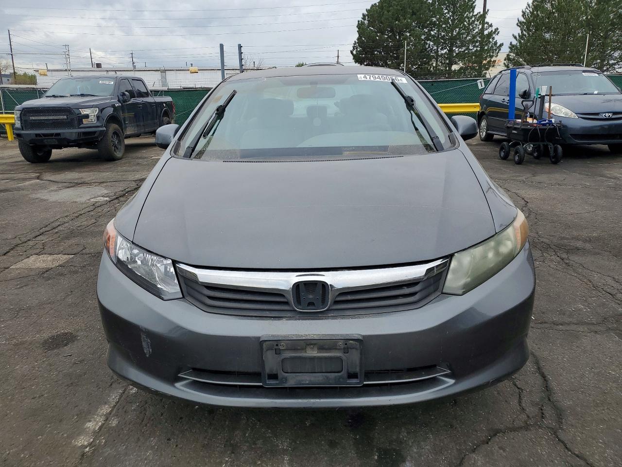 2012 Honda Civic Lx Gray vin: 2HGFB2F58CH560742