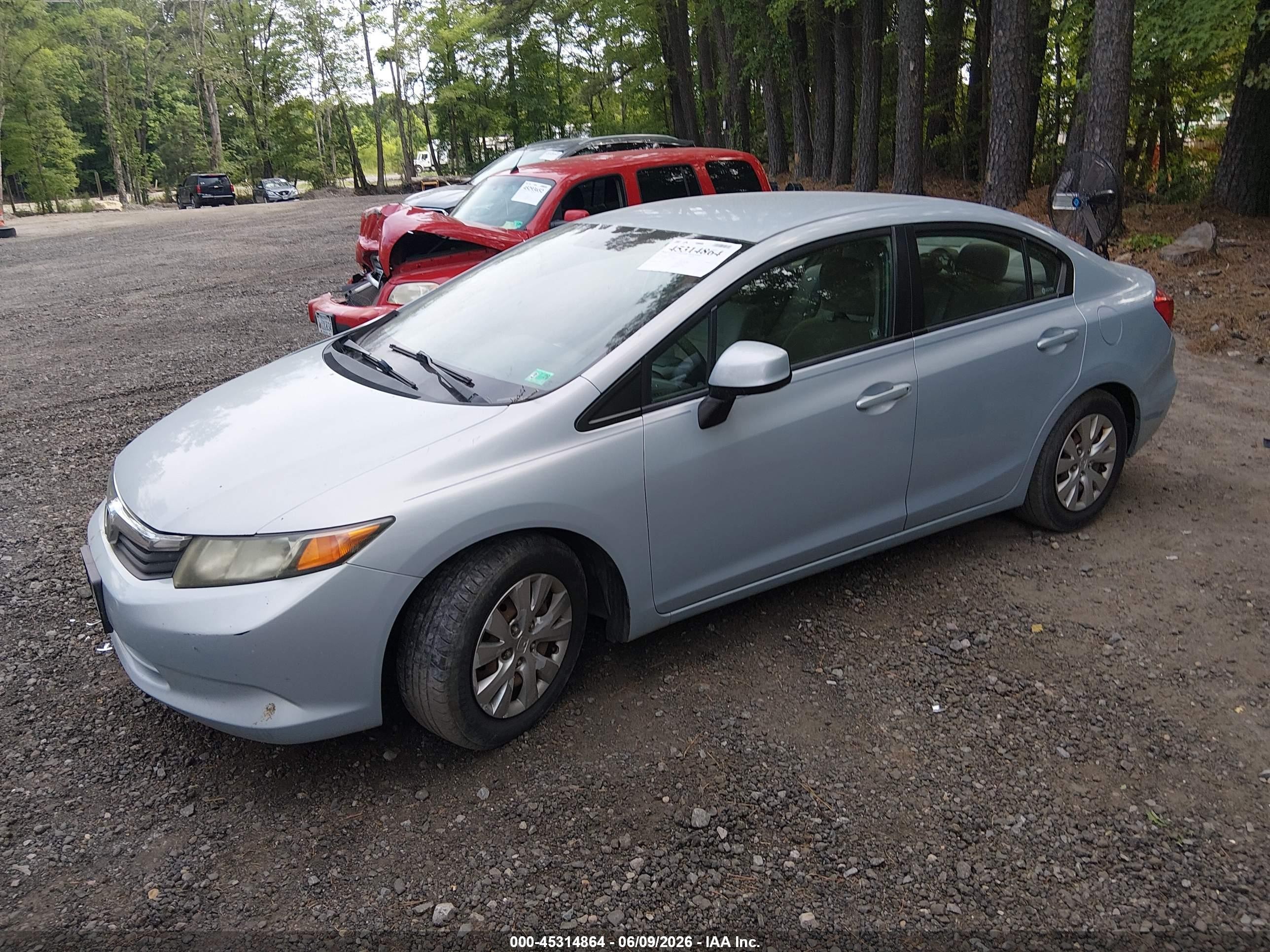 2012 Honda Civic Lx Light Blue vin: 2HGFB2F58CH562538