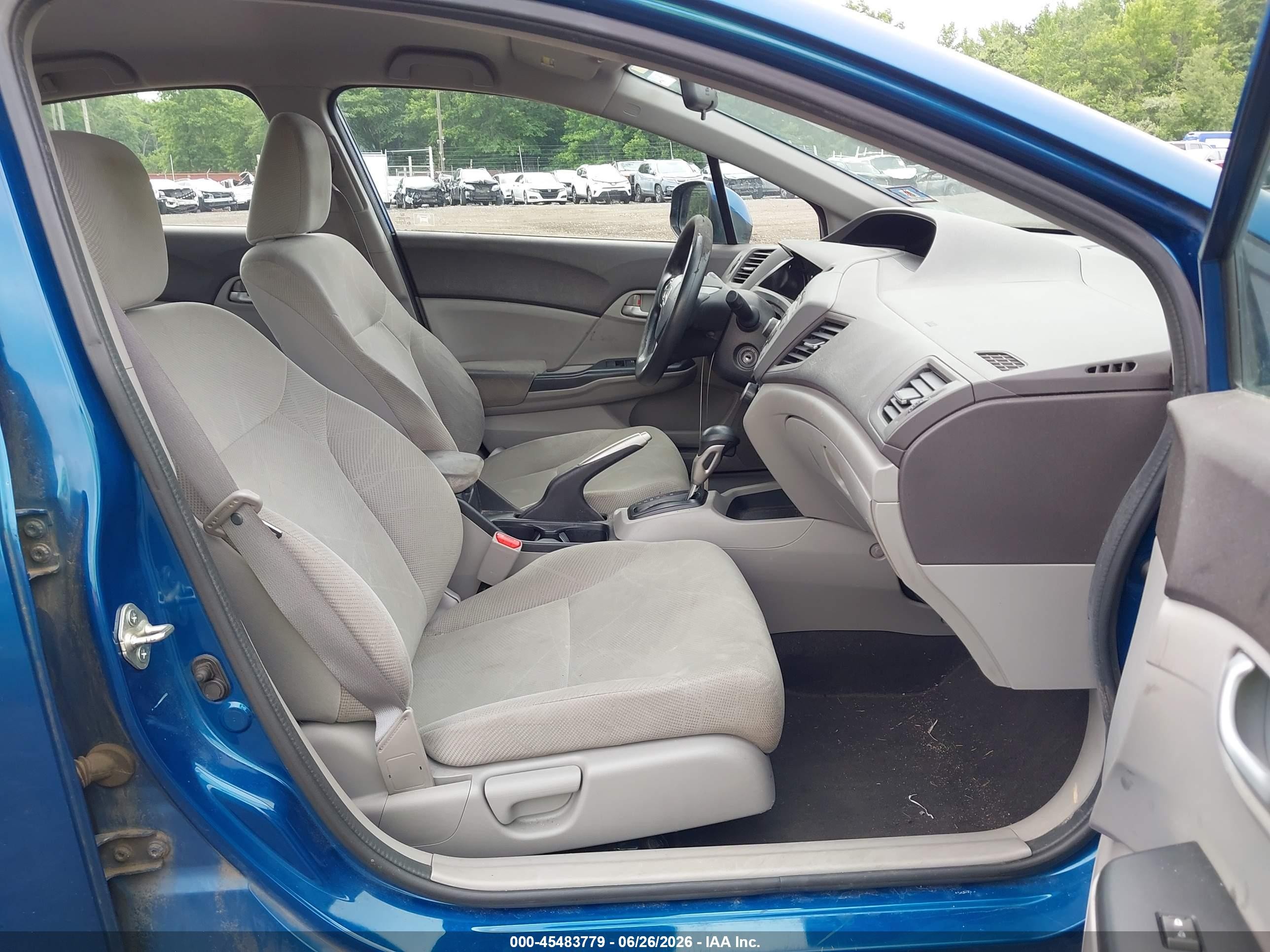 2012 Honda Civic Lx Blue vin: 2HGFB2F58CH564368