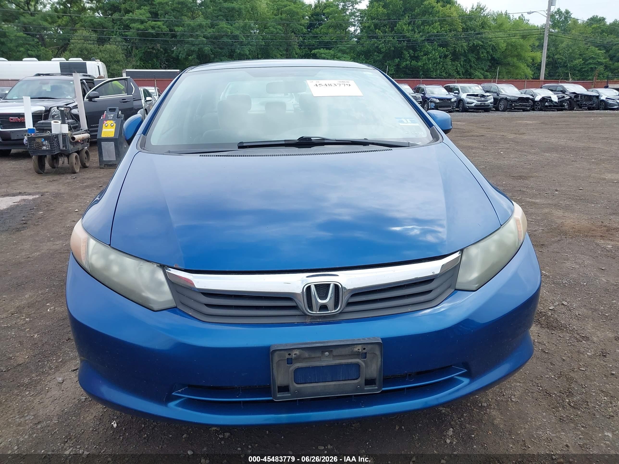 2012 Honda Civic Lx Blue vin: 2HGFB2F58CH564368