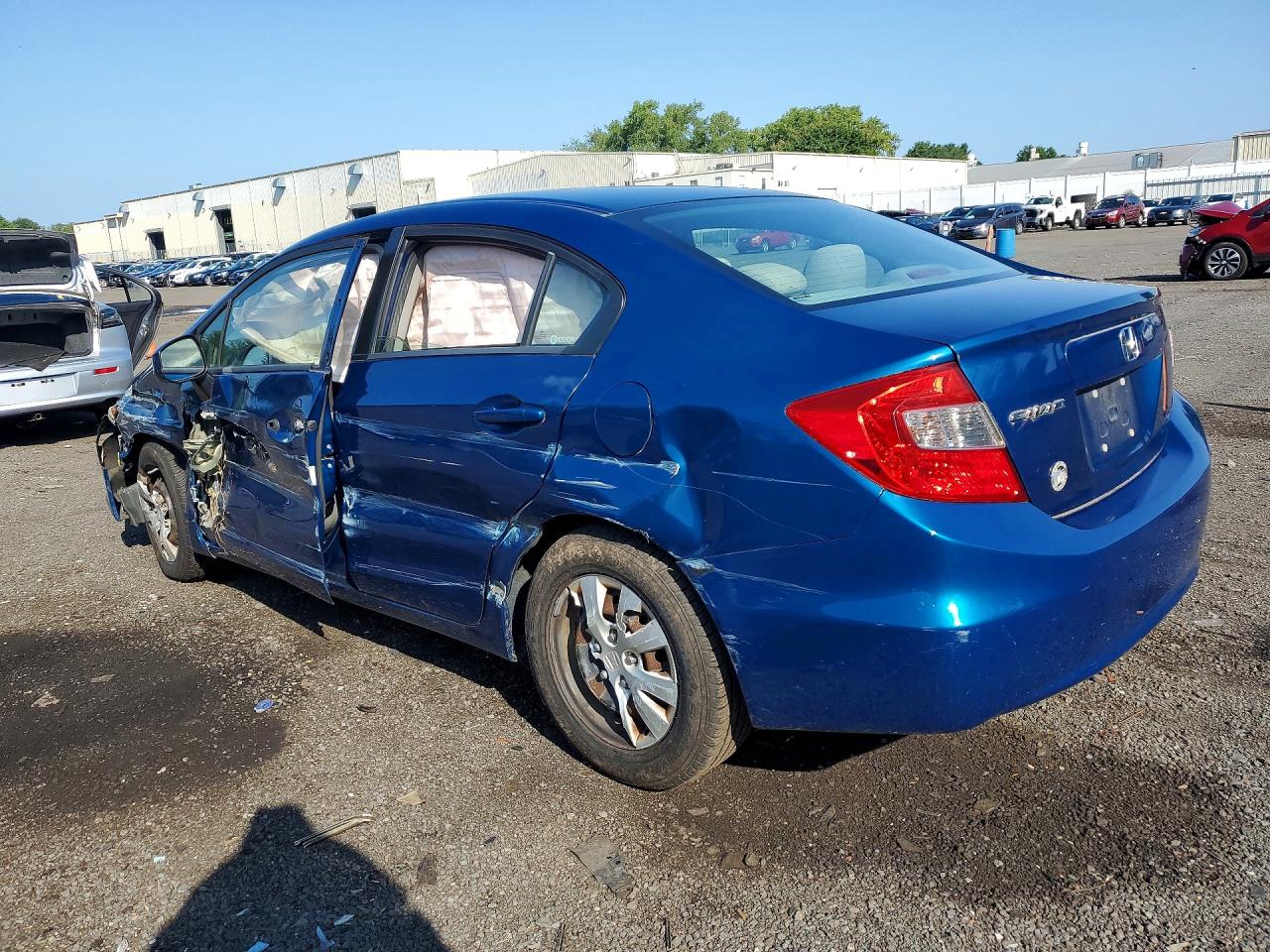 2012 Honda Civic Lx Blue vin: 2HGFB2F58CH584636
