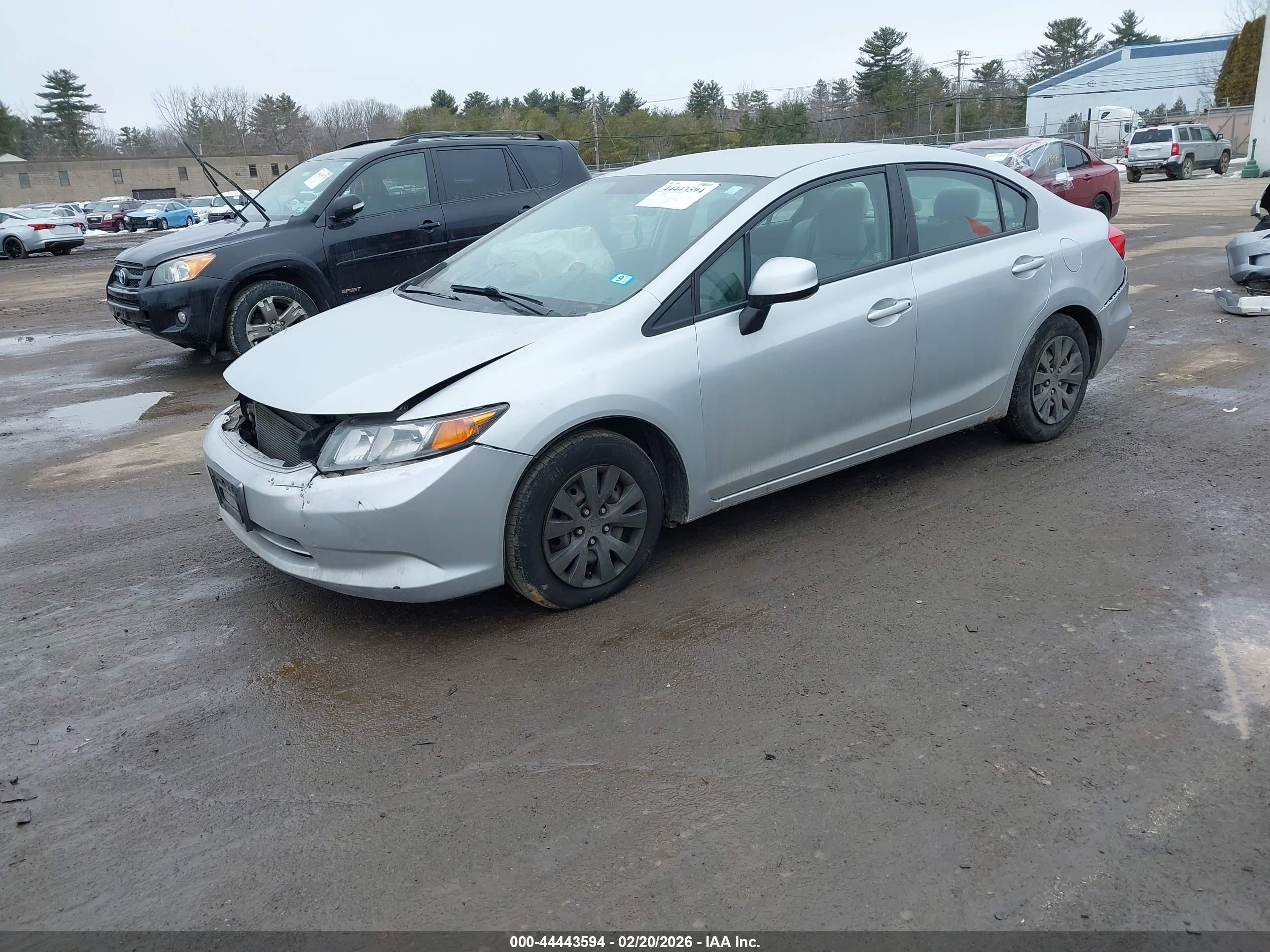 2012 Honda Civic Lx Silver vin: 2HGFB2F58CH592302