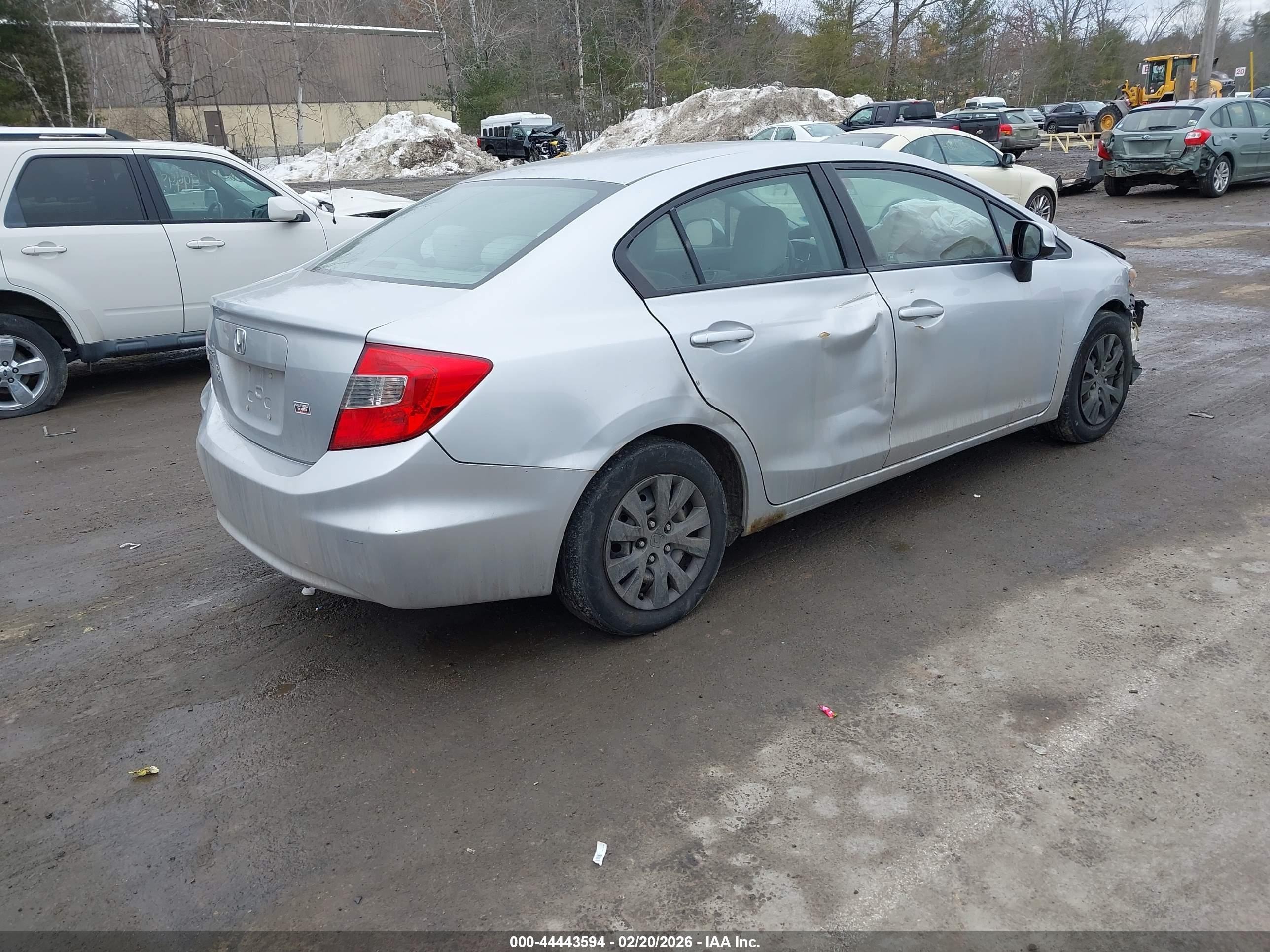 2012 Honda Civic Lx Silver vin: 2HGFB2F58CH592302