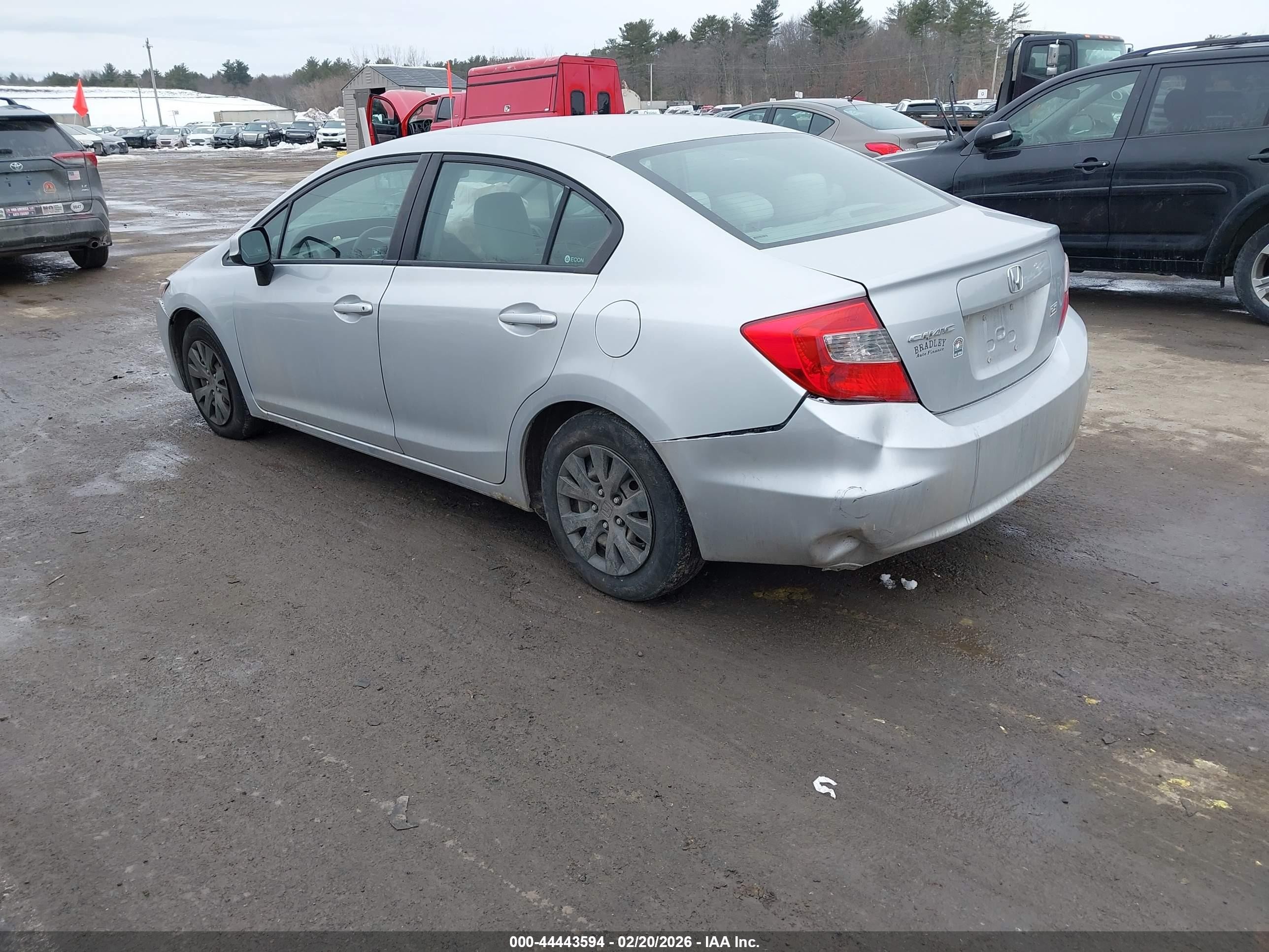 2012 Honda Civic Lx Silver vin: 2HGFB2F58CH592302
