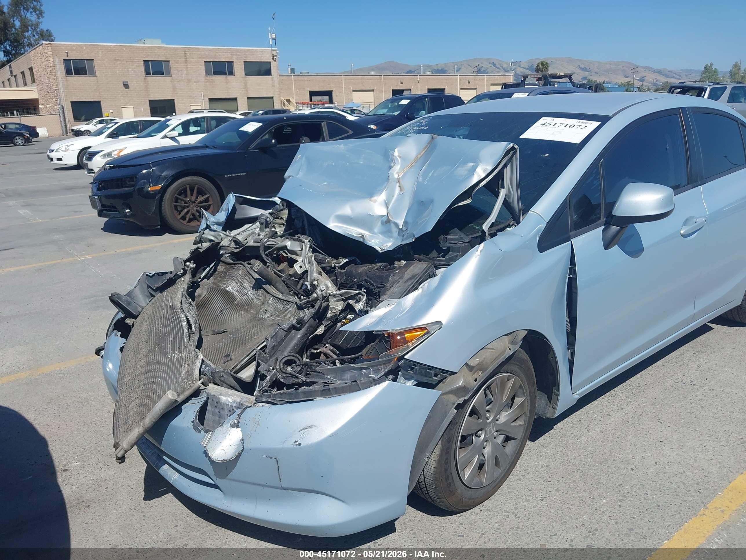 2012 Honda Civic Lx Blue vin: 2HGFB2F58CH595345