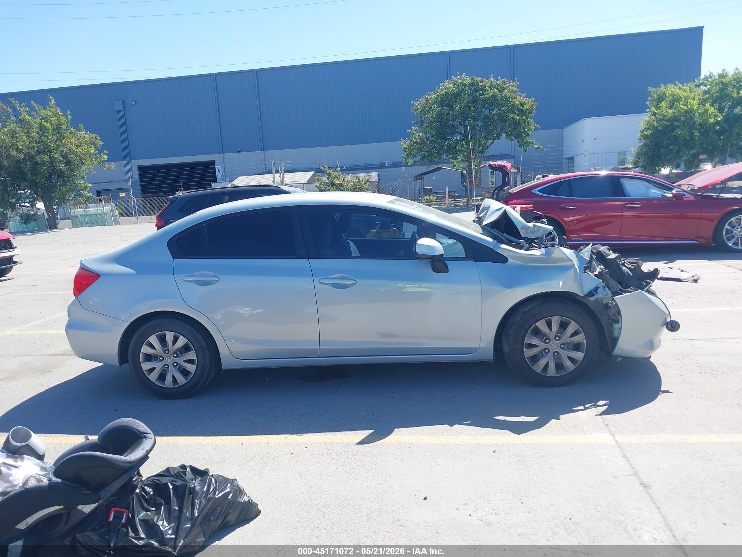 2012 Honda Civic Lx Blue vin: 2HGFB2F58CH595345