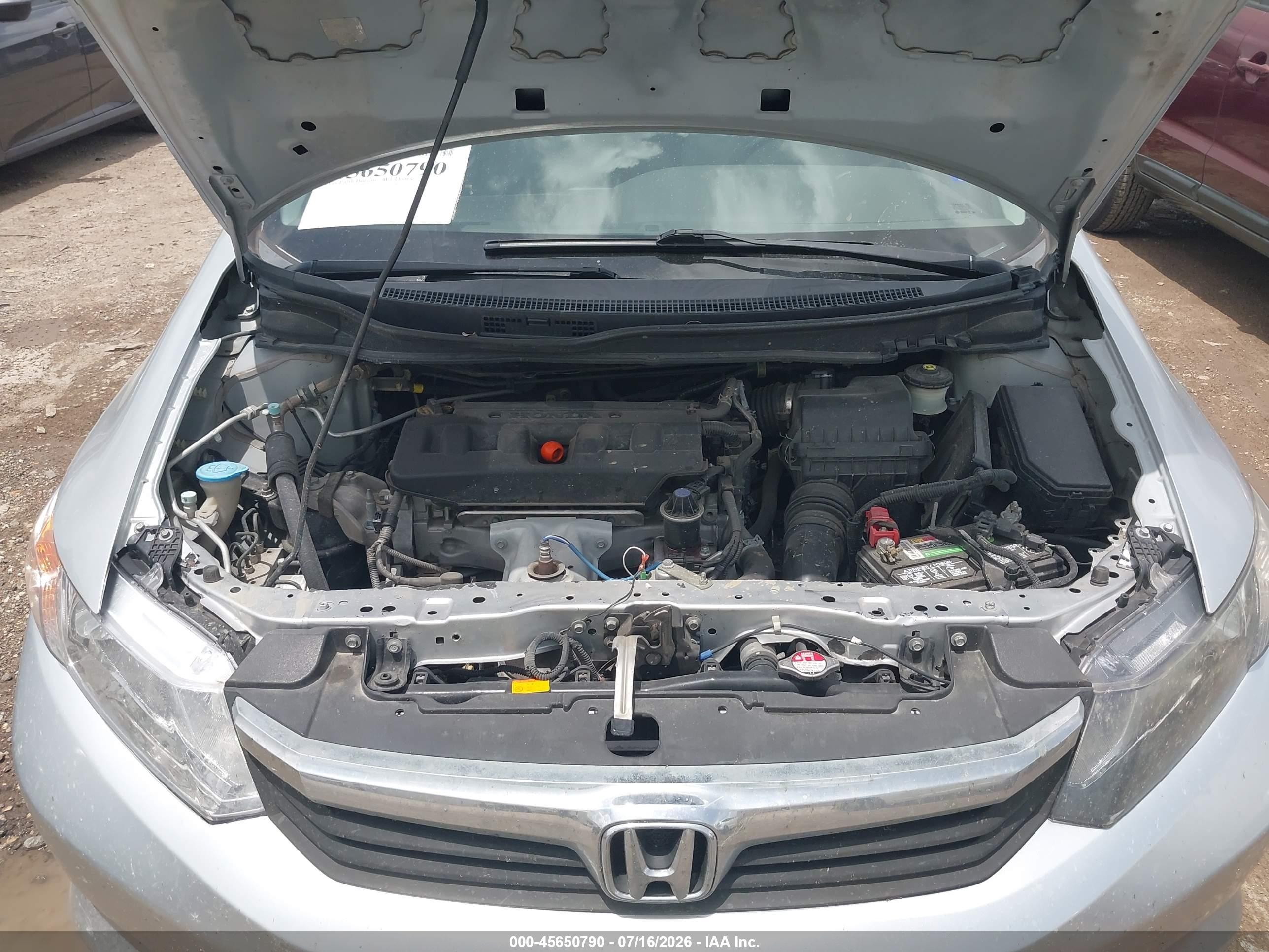 2012 Honda Civic Lx Silver vin: 2HGFB2F58CH595829